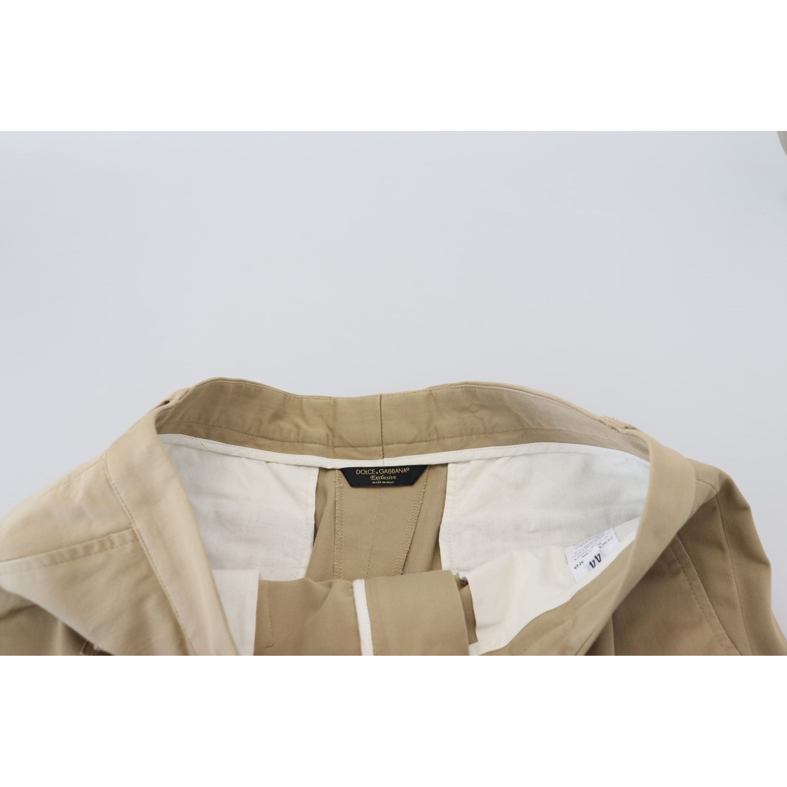Dolce & Gabbana Beige Cotton Blend Designer Shorts