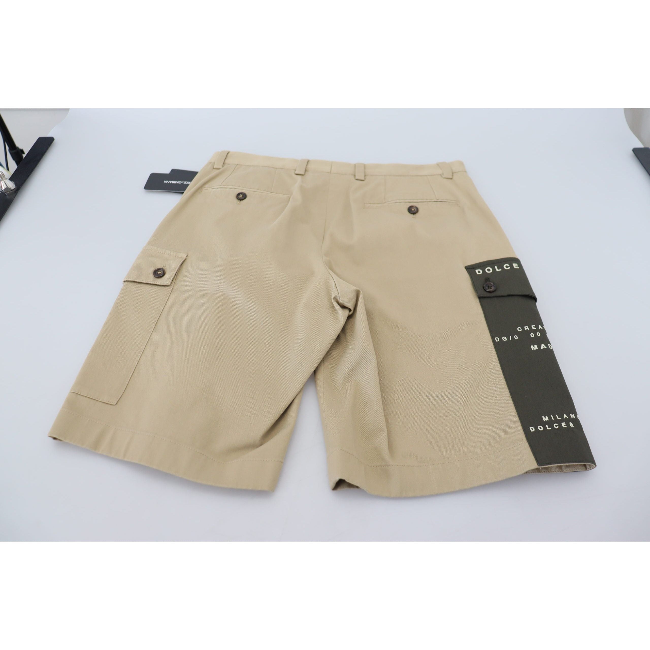 Dolce & Gabbana Beige Cotton Blend Designer Shorts
