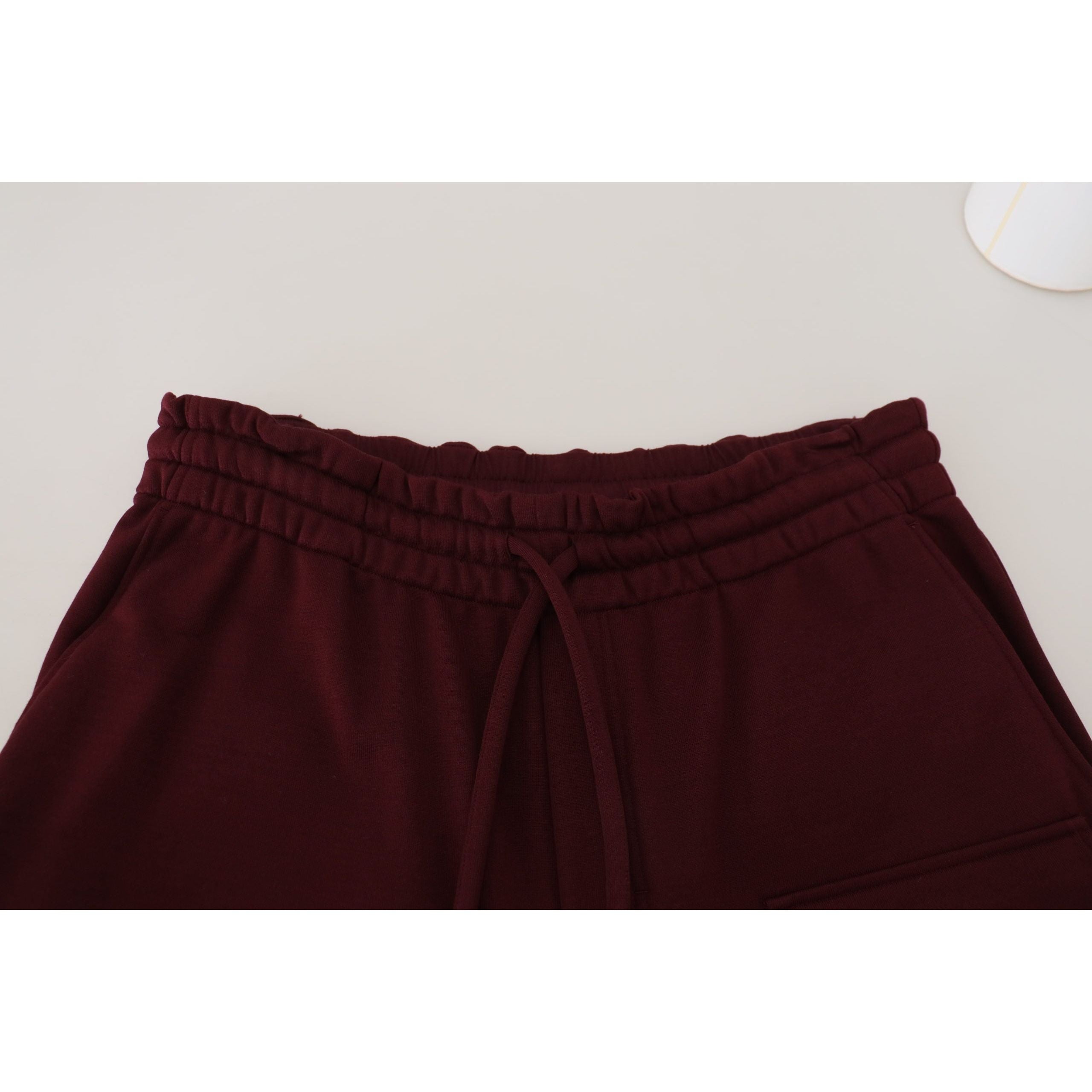 Dolce & Gabbana Maroon Cotton Tailored Shorts