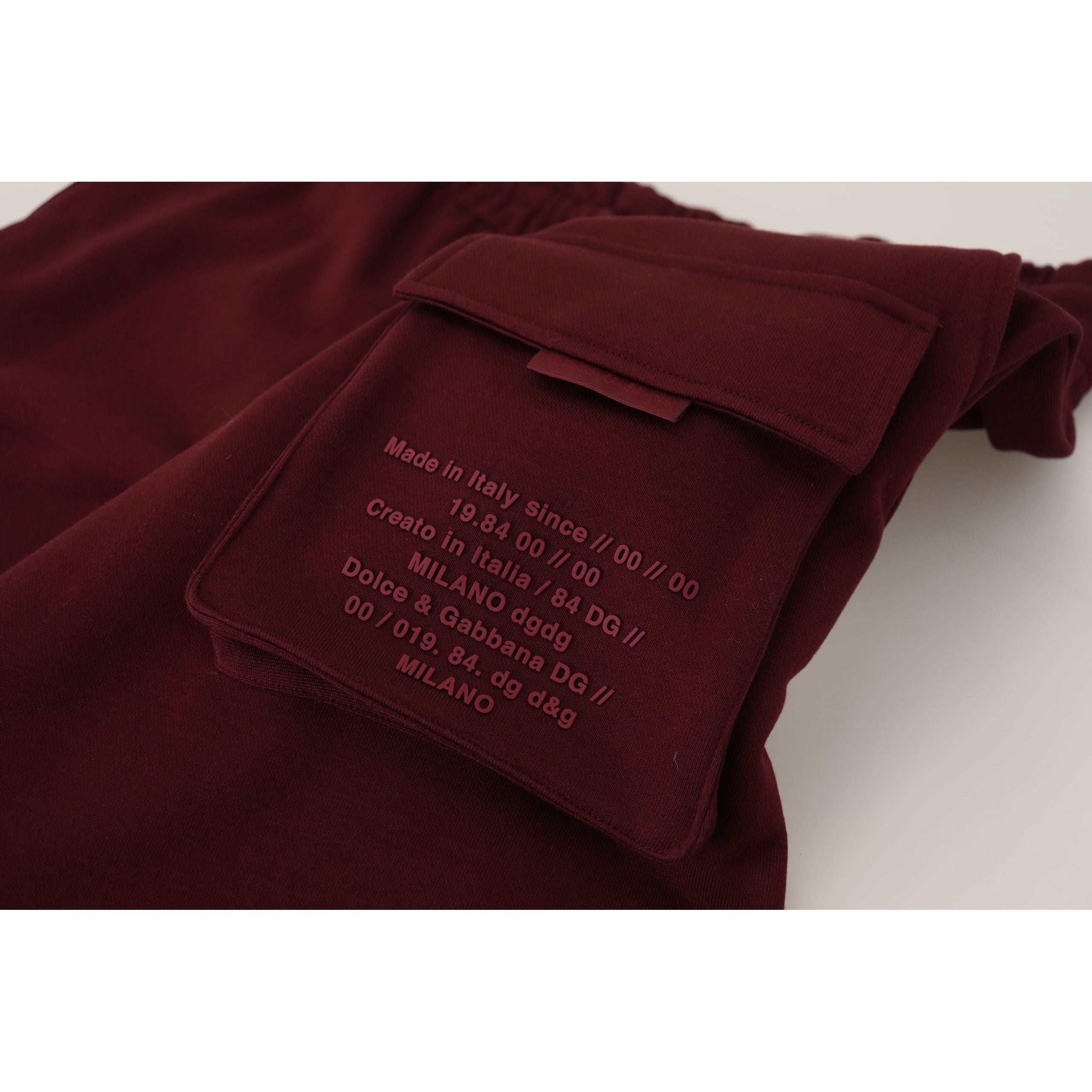 Dolce & Gabbana Maroon Cotton Tailored Shorts