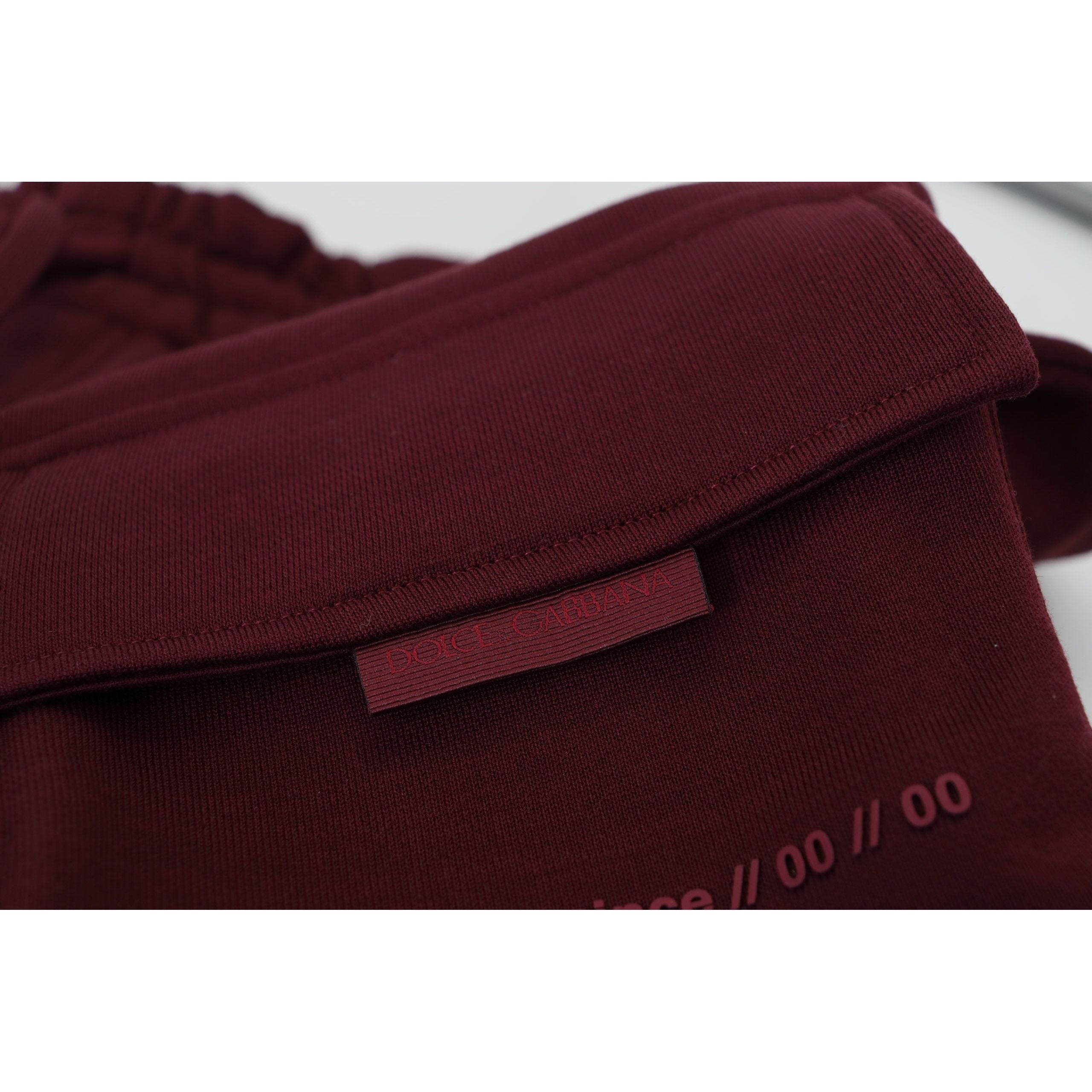 Dolce & Gabbana Maroon Cotton Tailored Shorts
