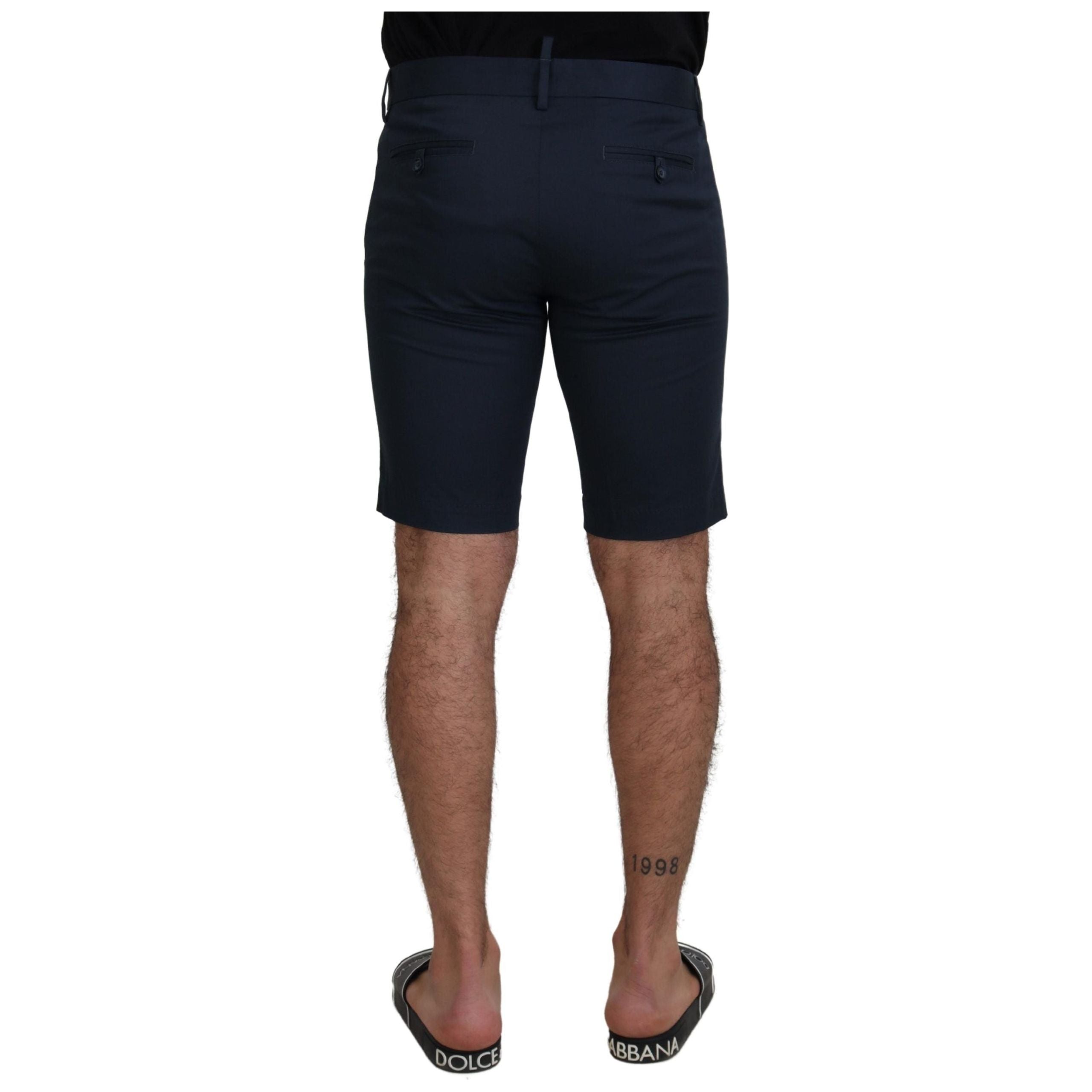 Dolce & Gabbana Blue Cotton Blend Shorts for Summer