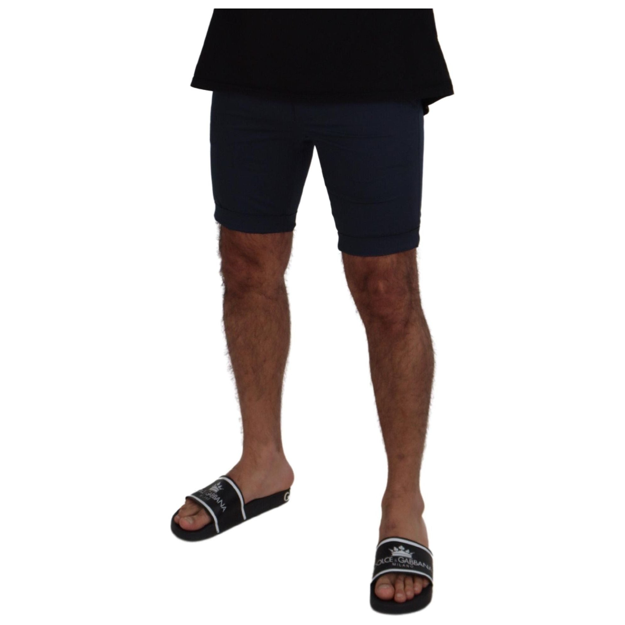 Dolce & Gabbana Blue Cotton Blend Shorts for Summer