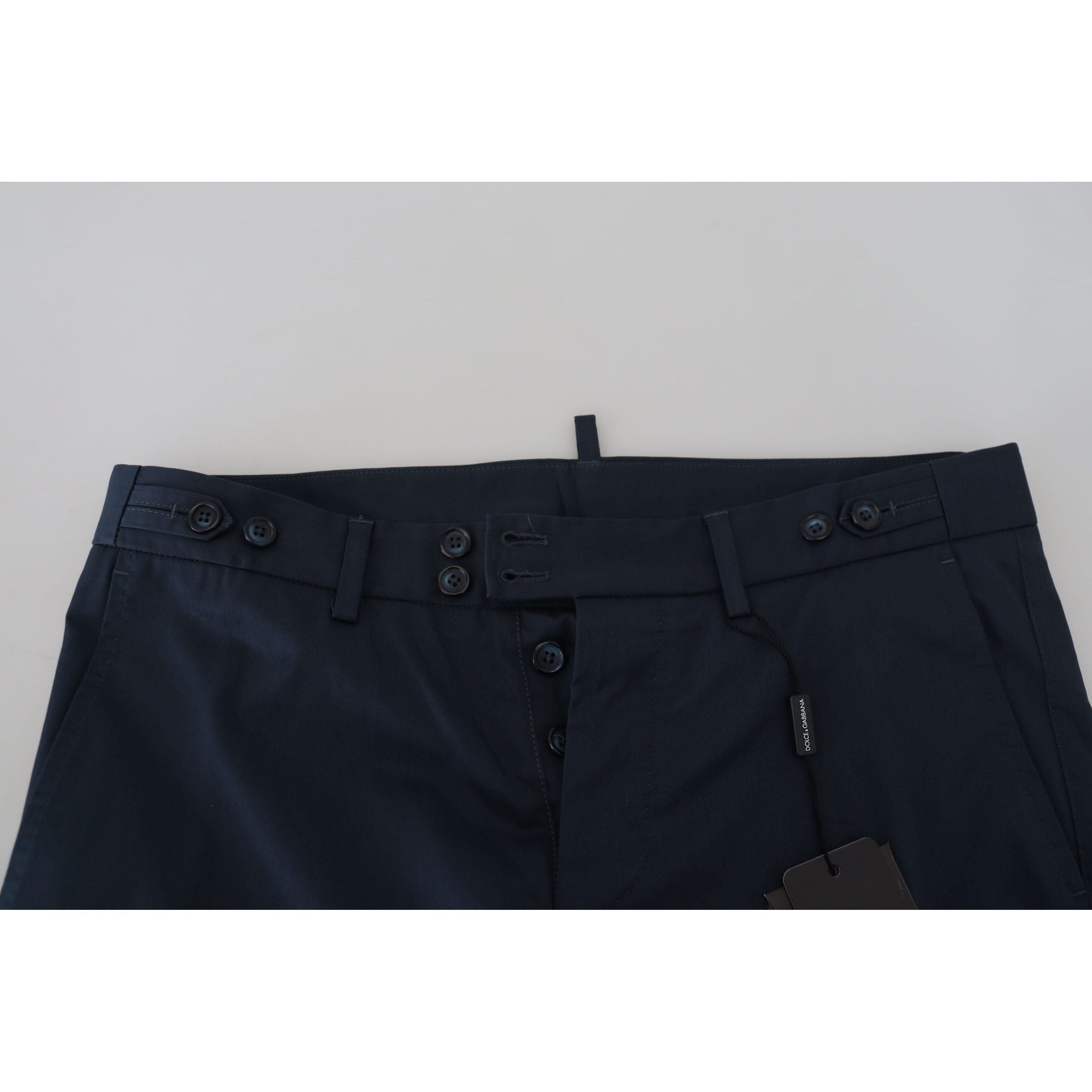 Dolce & Gabbana Blue Cotton Blend Shorts for Summer