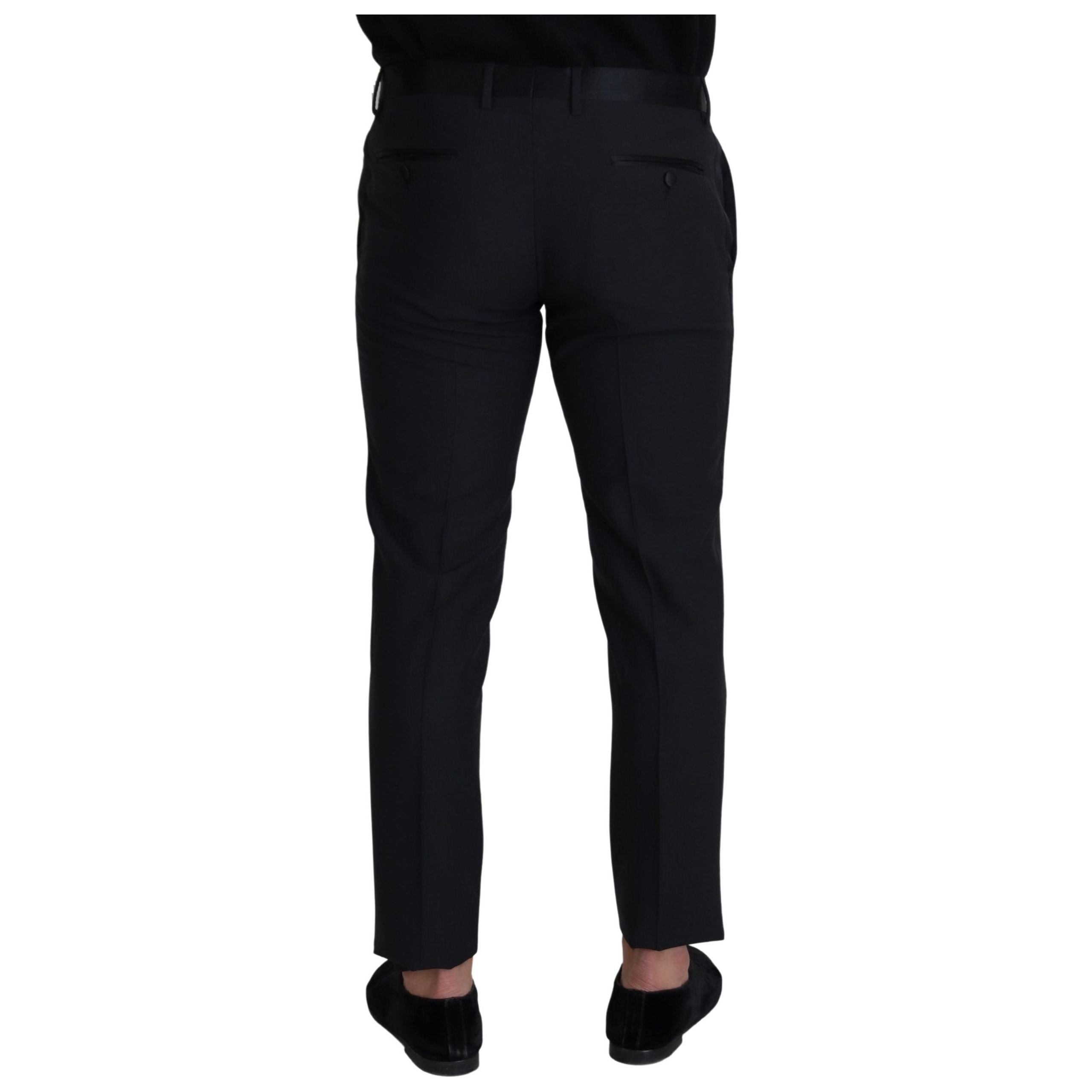Dolce & Gabbana Black Wool Blend Trousers For Luxe Style