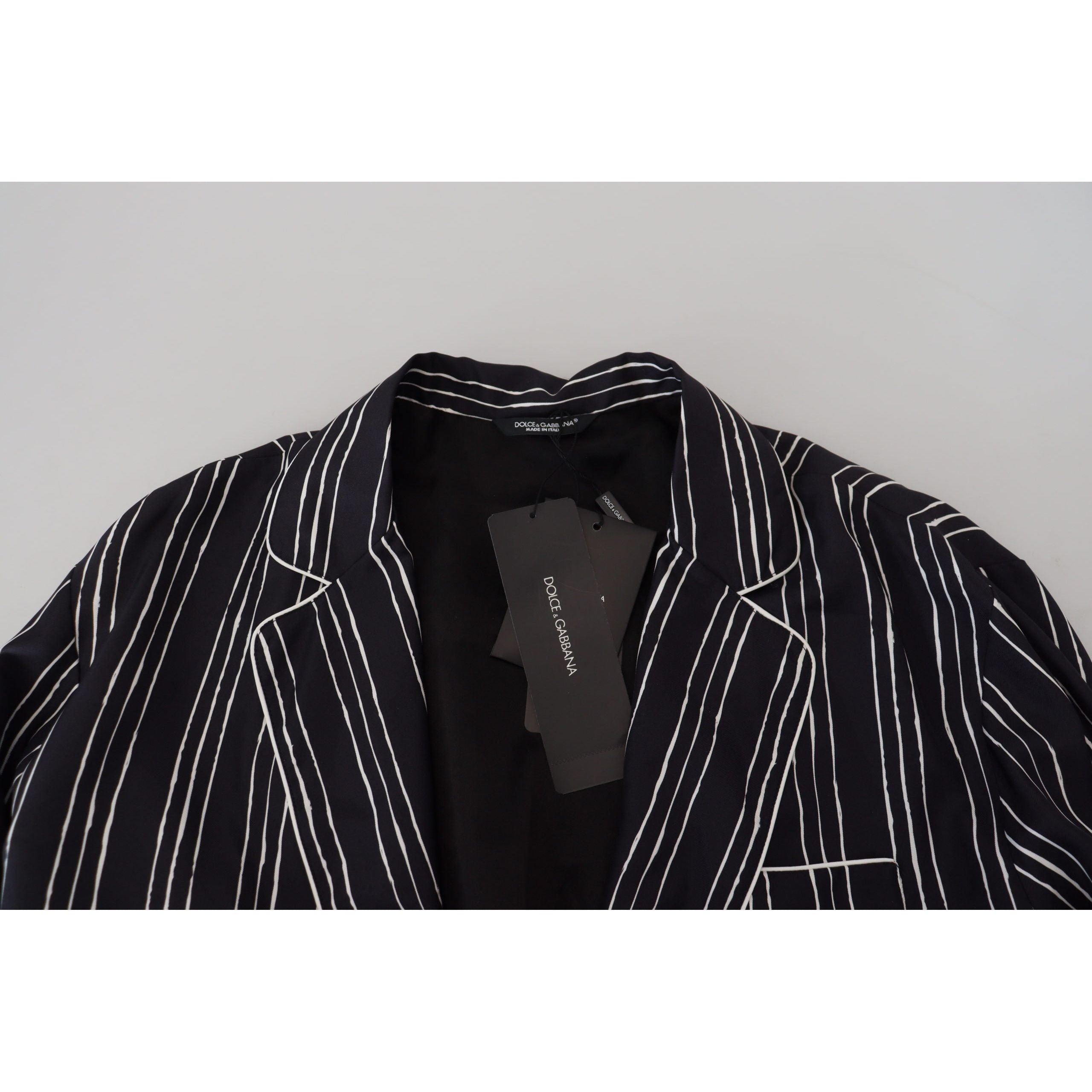 Dolce & Gabbana Black Silk Pajama Top Lounge Jacket