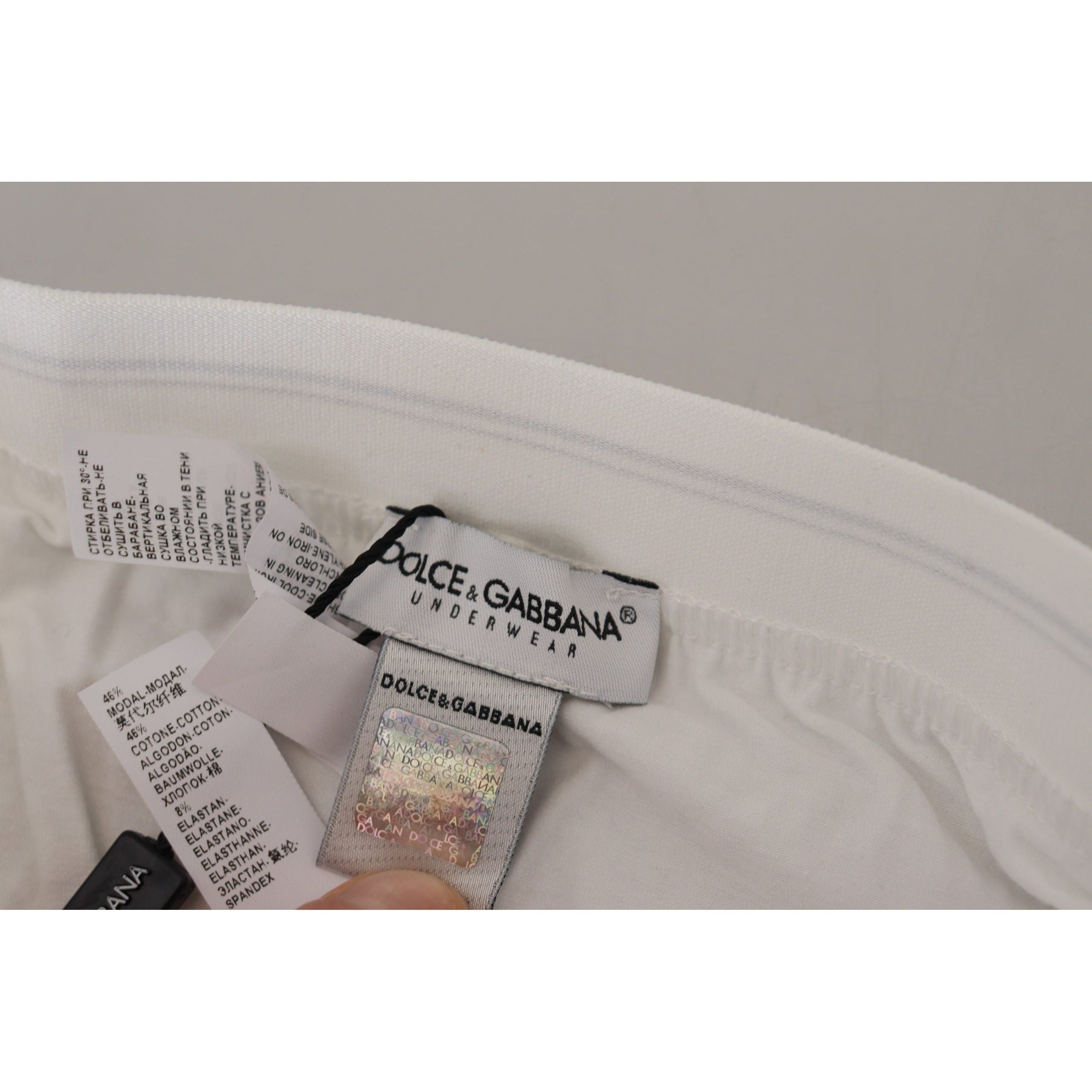 Dolce & Gabbana White Cotton Blend Boxer Shorts