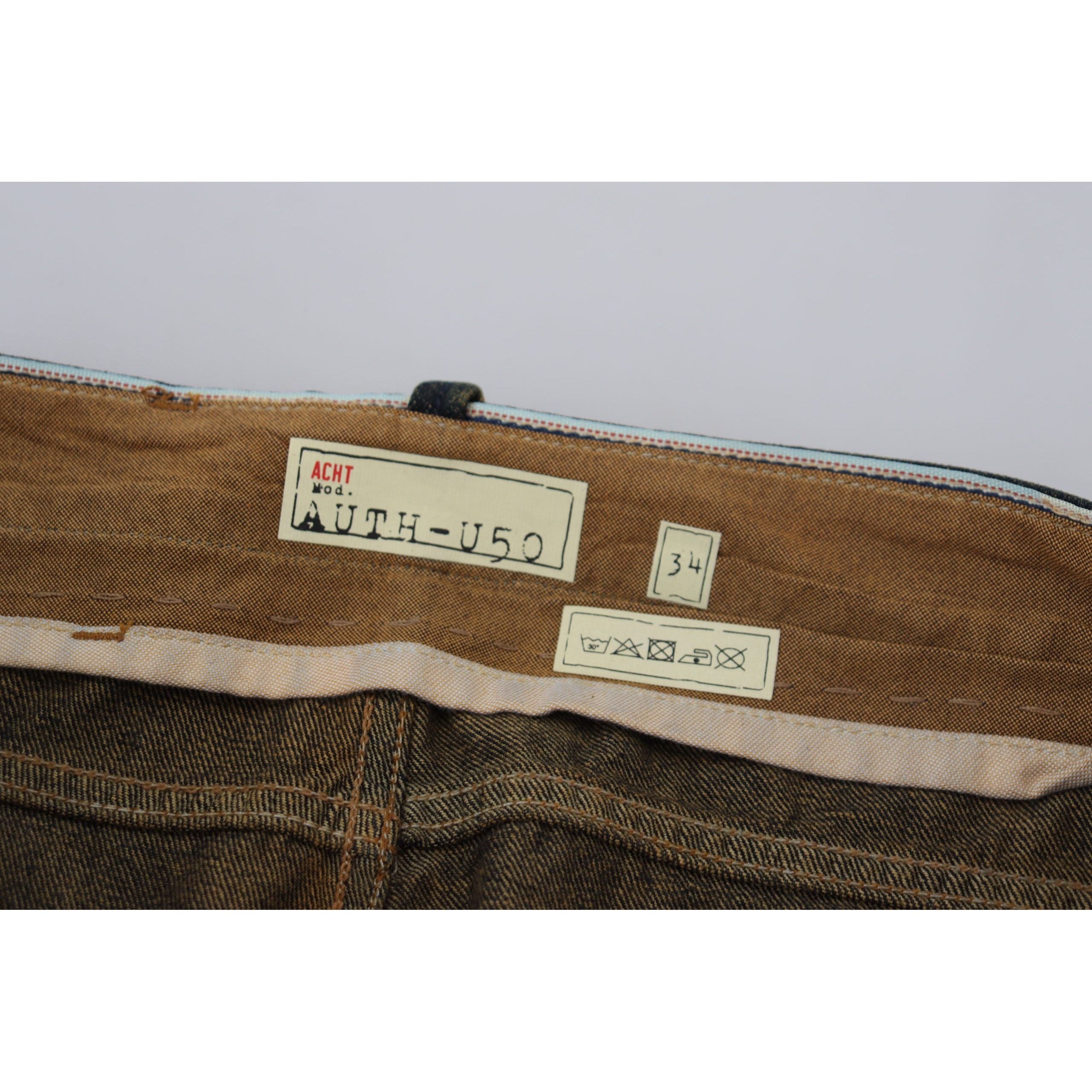 Acht Blue Cotton Denim Pants - Authentic Craftsmanship