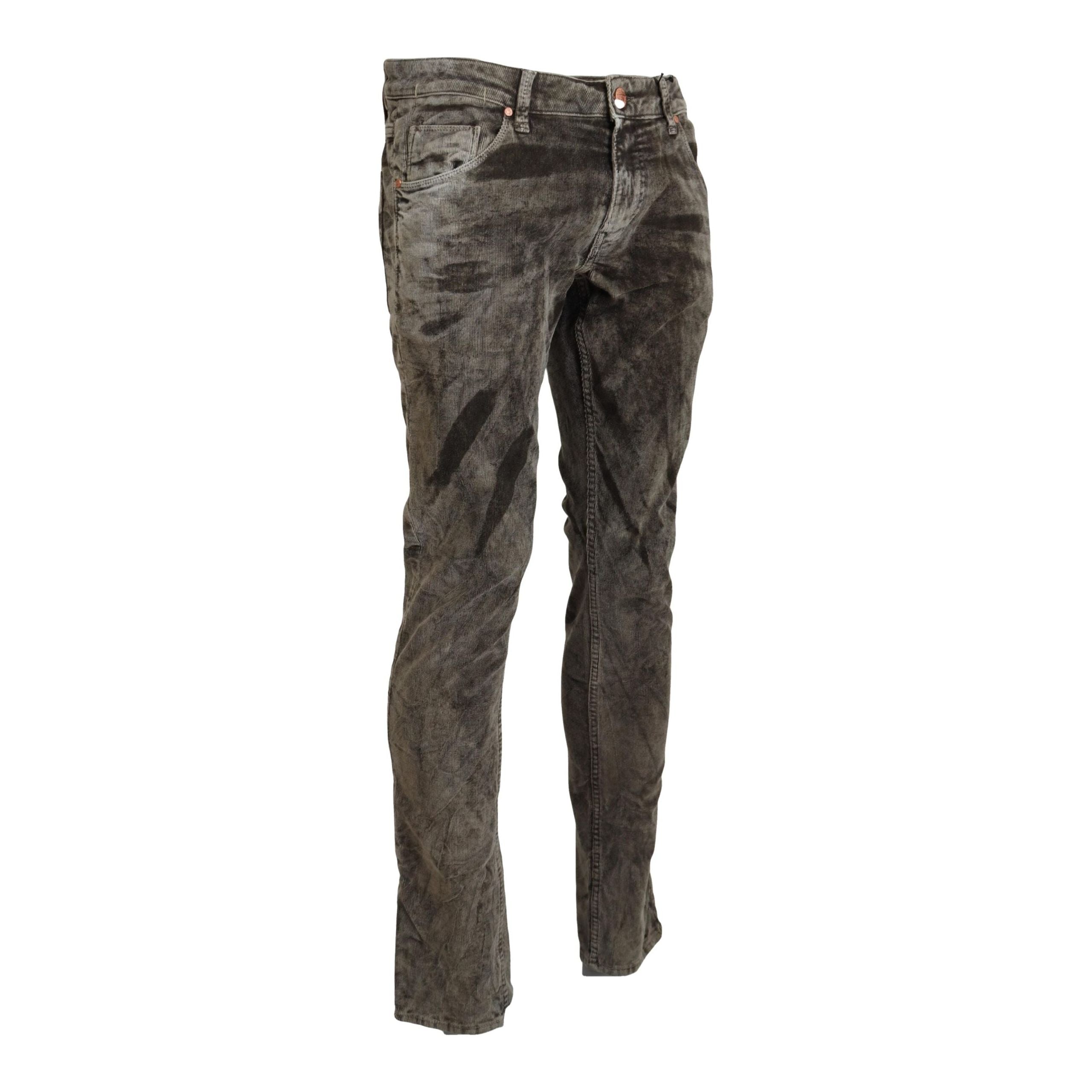 Acht Grey Corduroy Pants with Modern Twist Design