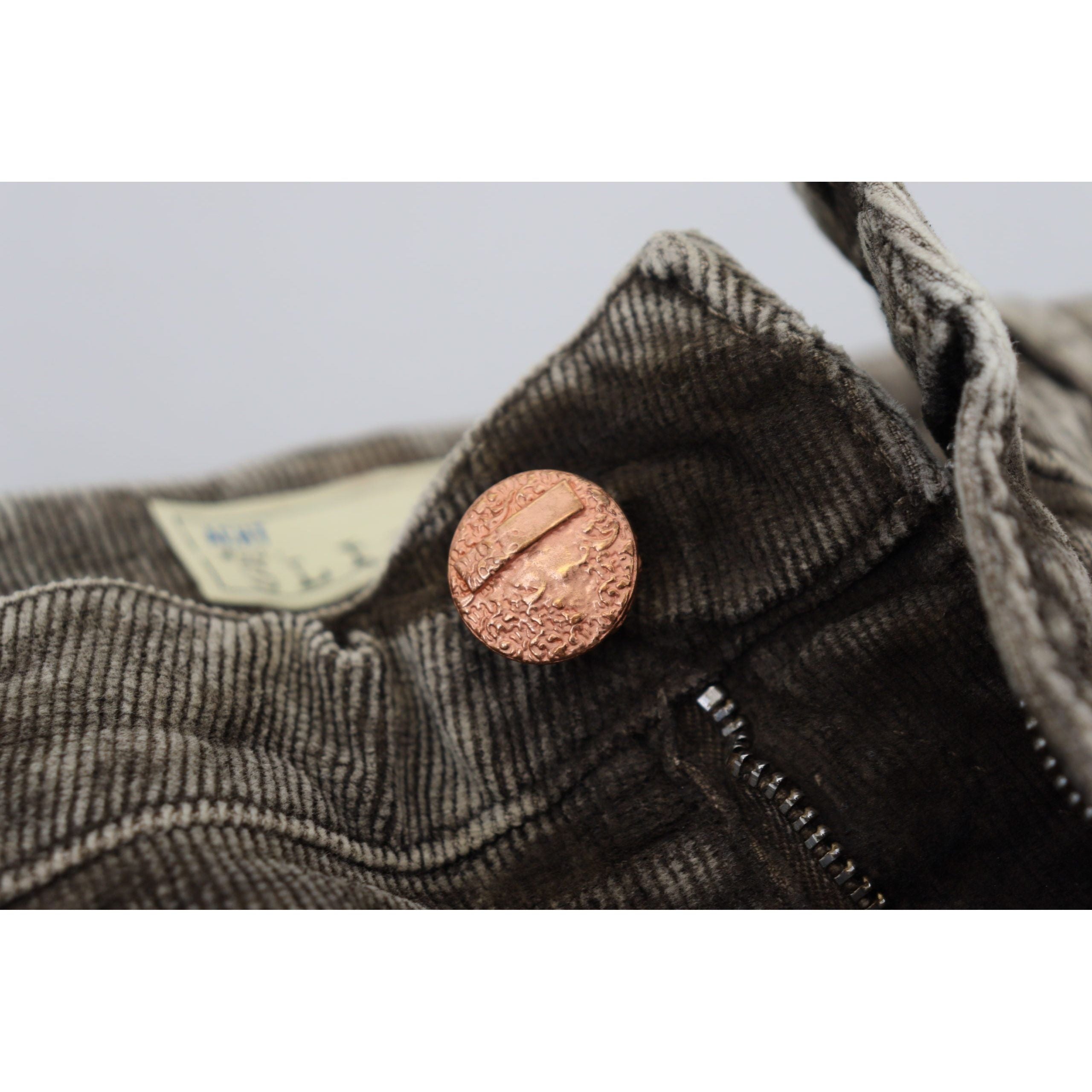 Acht Grey Corduroy Pants with Modern Twist Design