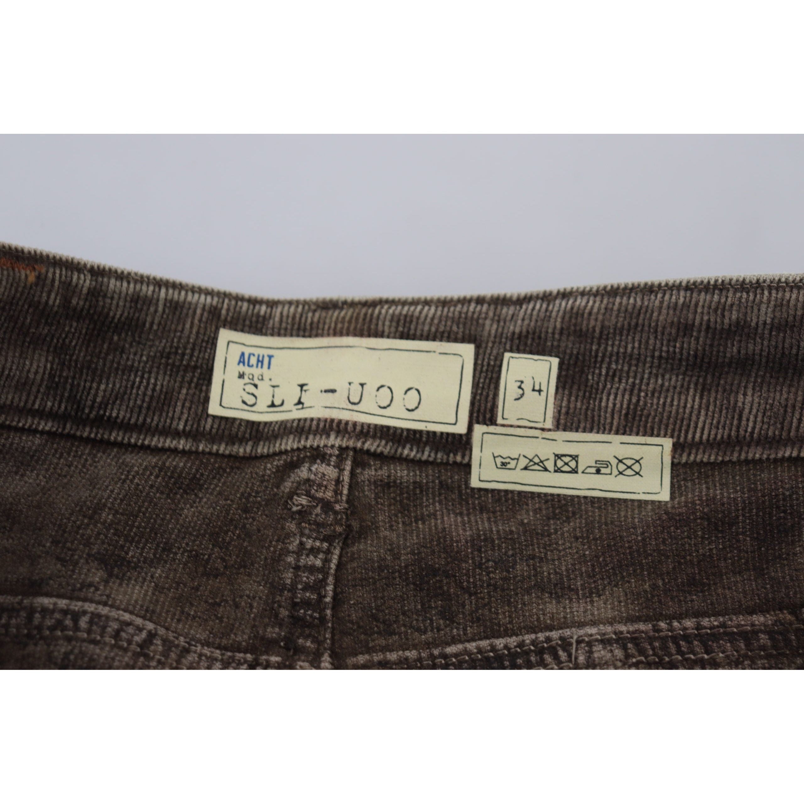 Acht Grey Corduroy Pants with Modern Twist Design