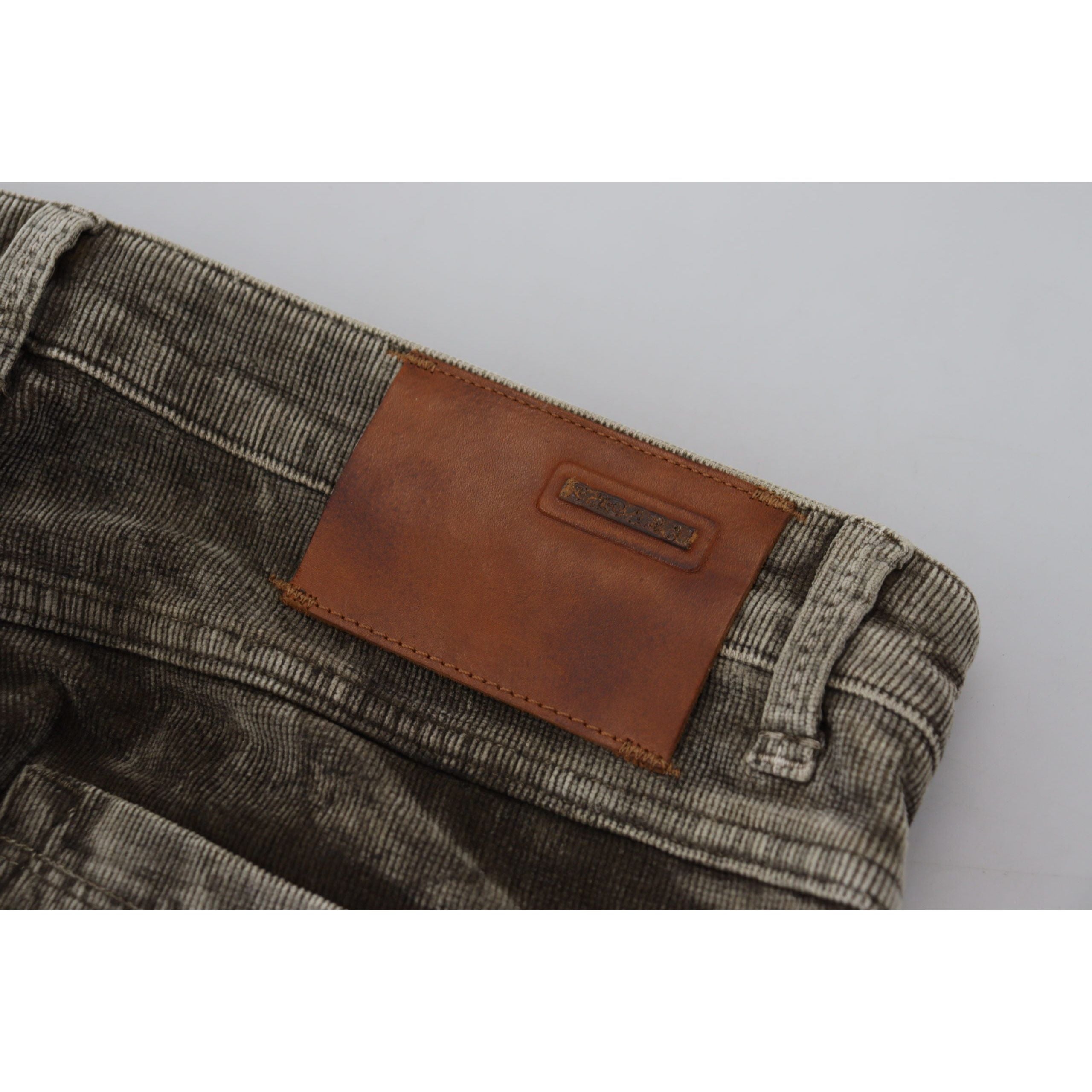 Acht Grey Corduroy Pants with Modern Twist Design