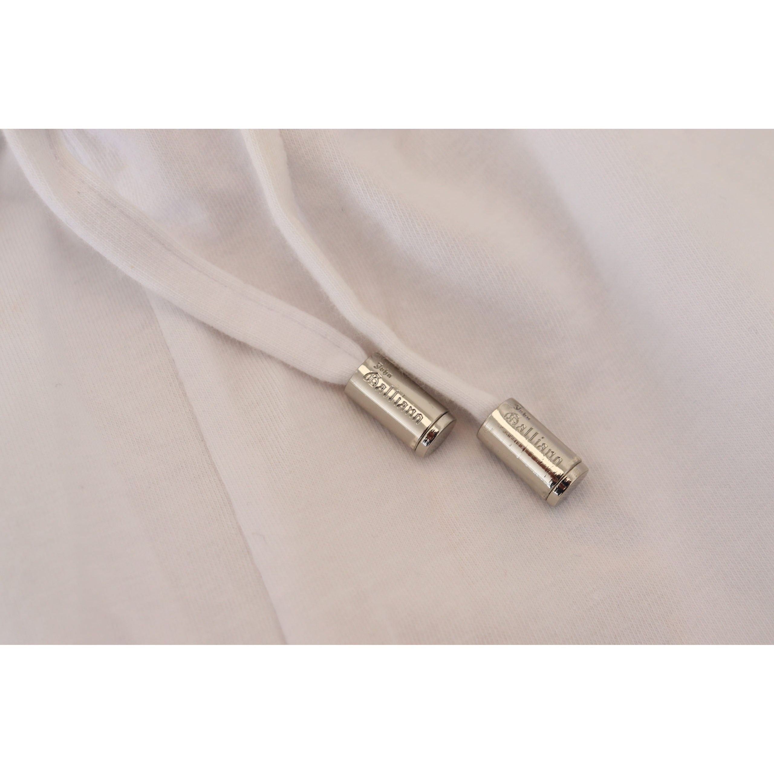 John Galliano White Cotton Wide Leg Pants for Effortless Chic