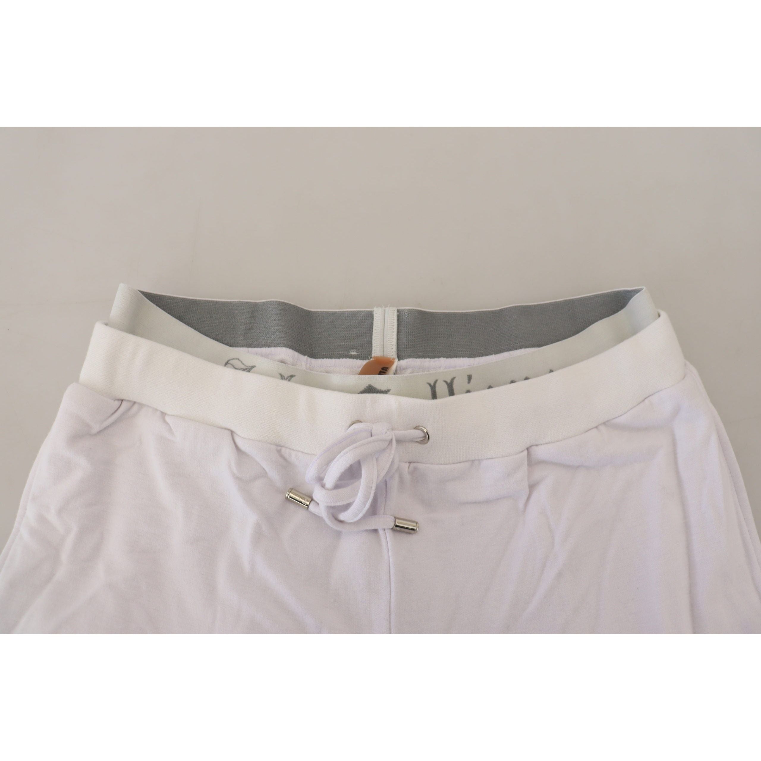 John Galliano White Cotton Jogger Pants - Casual Elegance