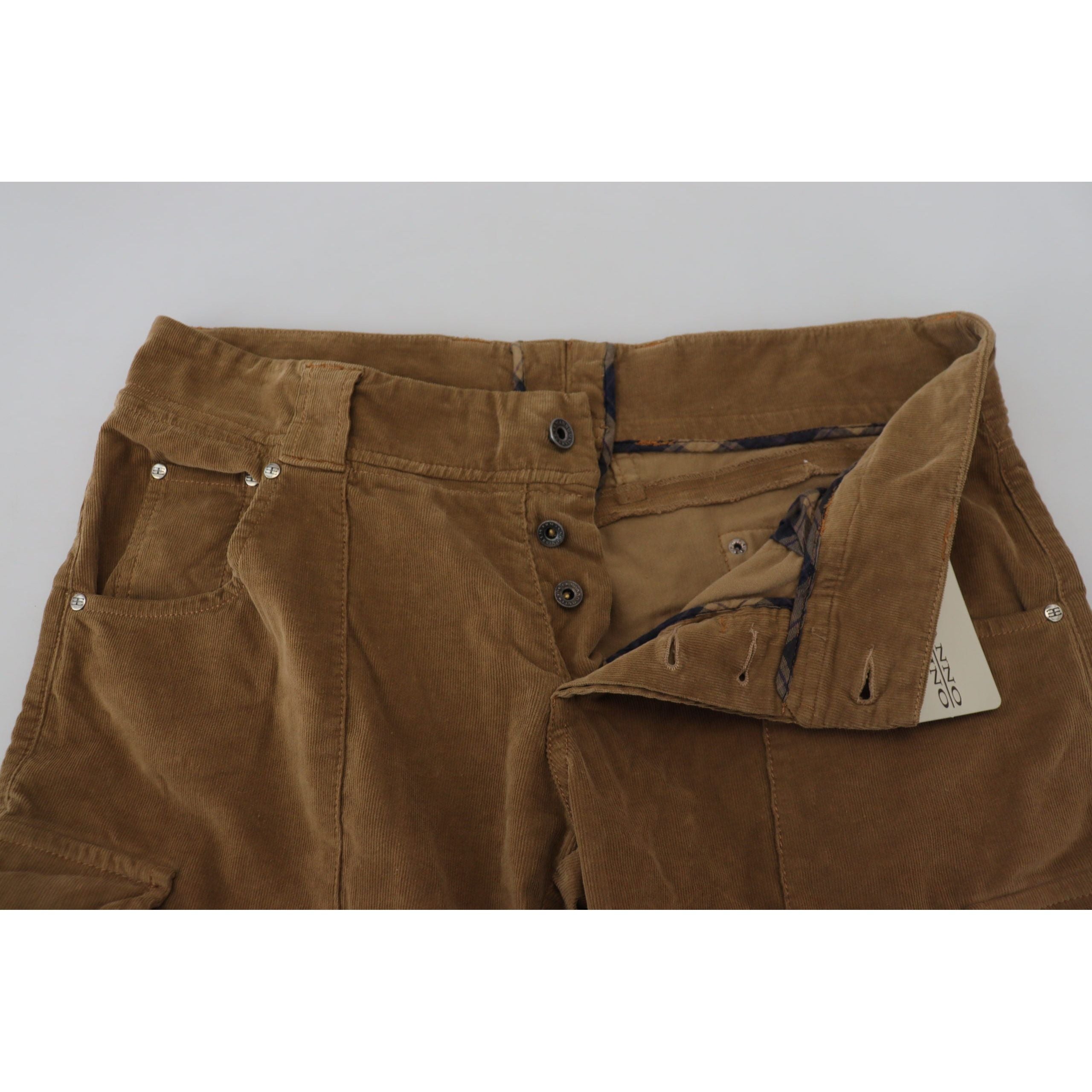 Ermanno Scervino Brown Corduroy Cargo Pants Elegance