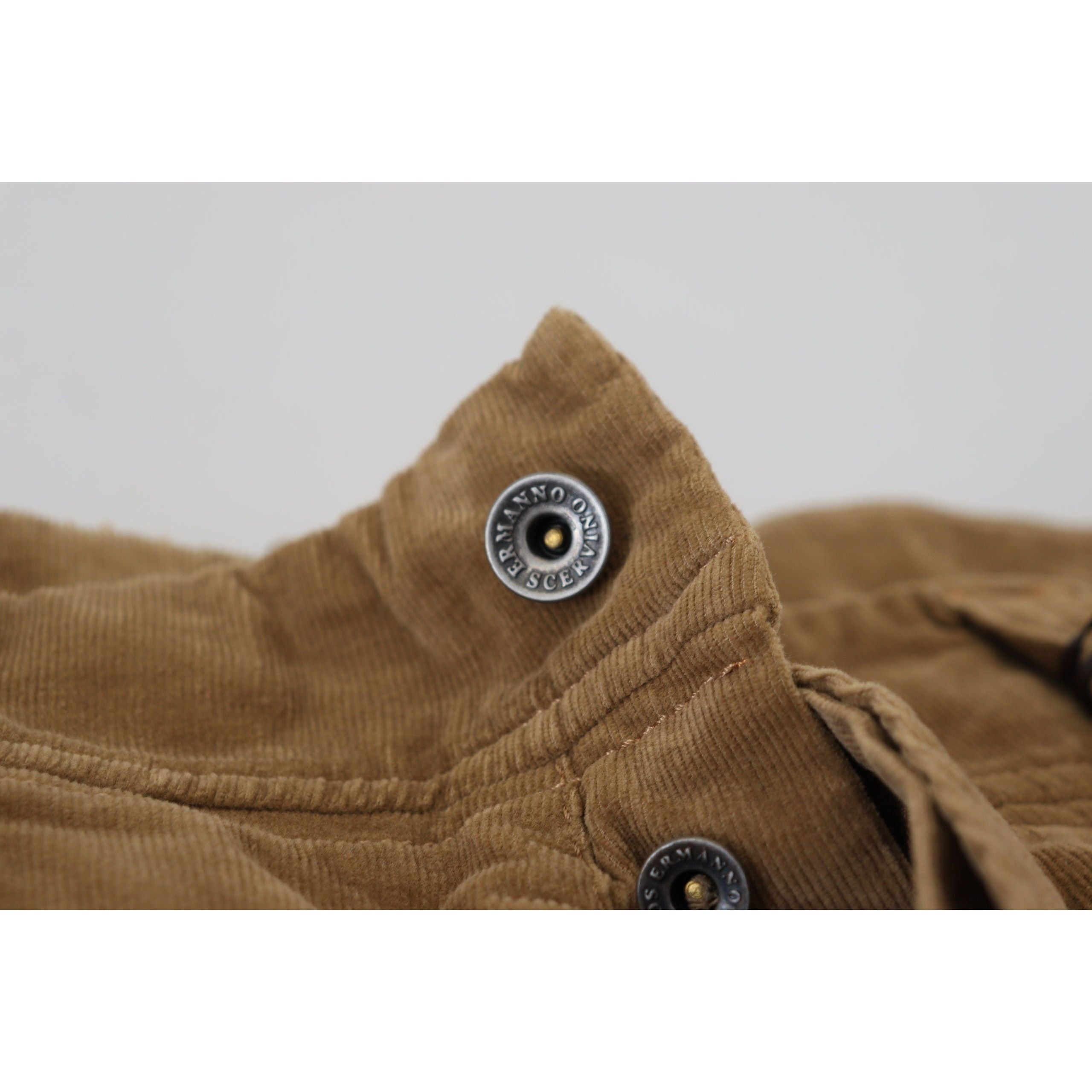 Ermanno Scervino Brown Corduroy Cargo Pants Elegance