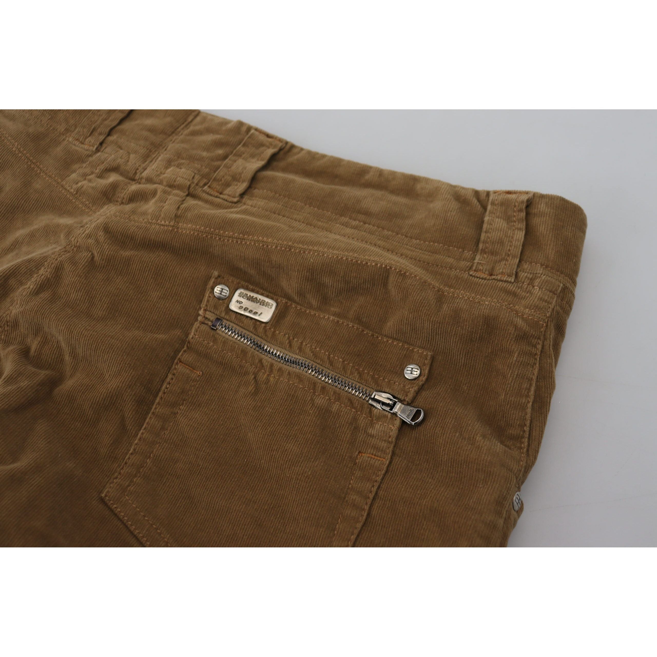 Ermanno Scervino Brown Corduroy Cargo Pants Elegance