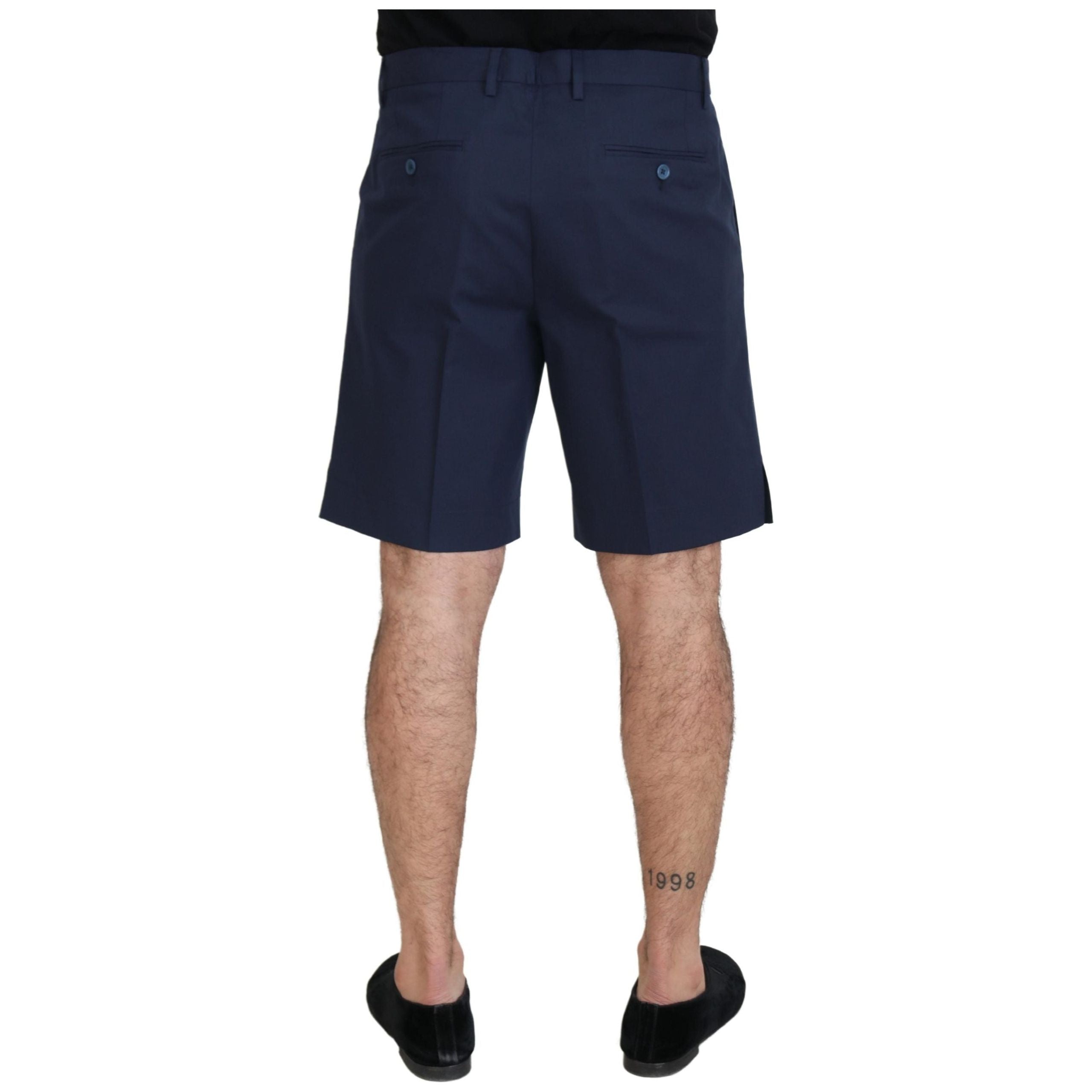 Dolce & Gabbana Blue Cotton Chino Shorts For Timeless Sophistication