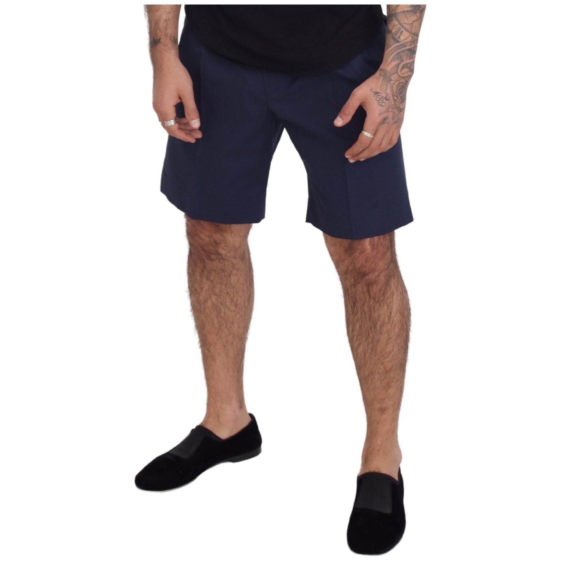 Dolce & Gabbana Blue Cotton Chino Shorts For Timeless Sophistication
