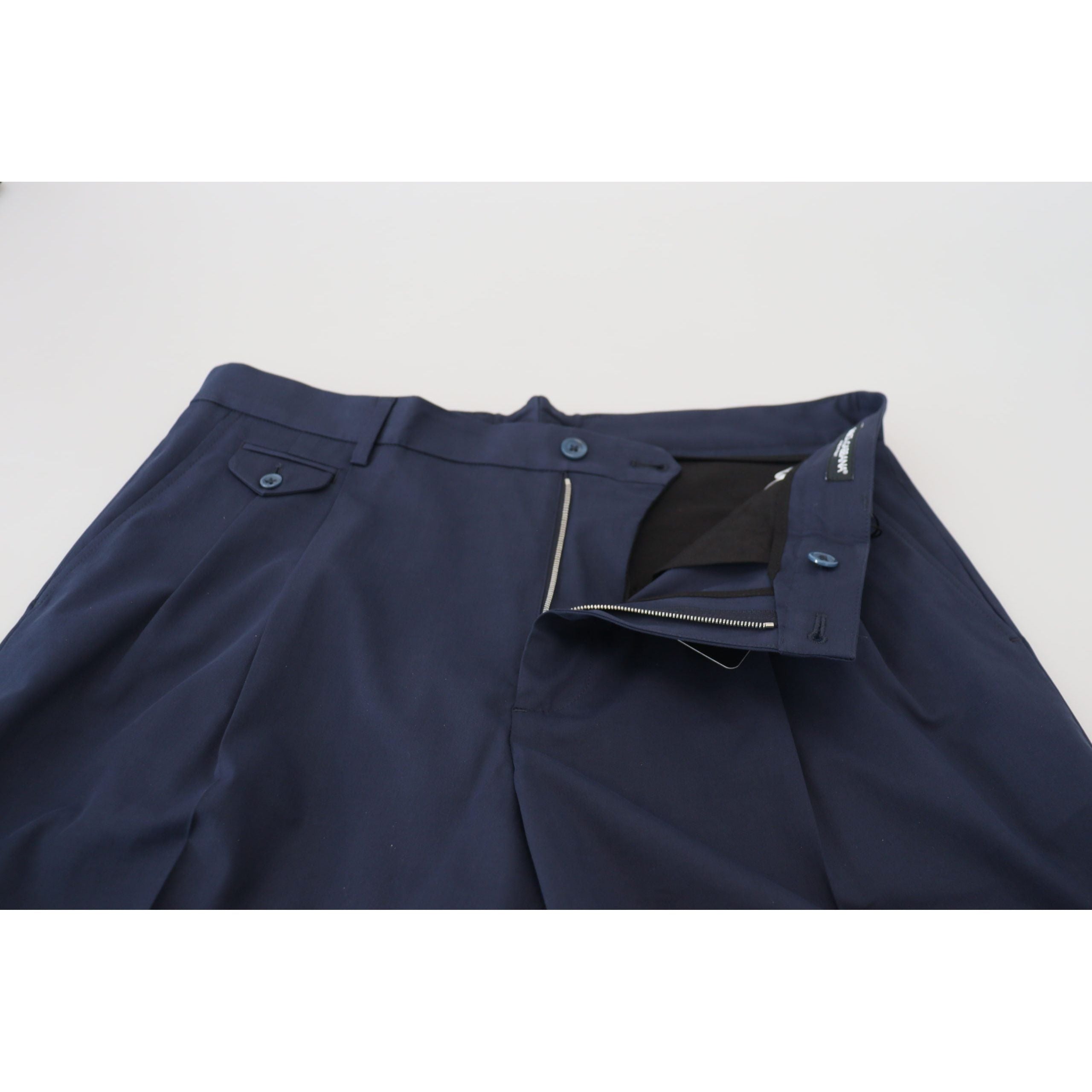 Dolce & Gabbana Blue Cotton Chino Shorts For Timeless Sophistication