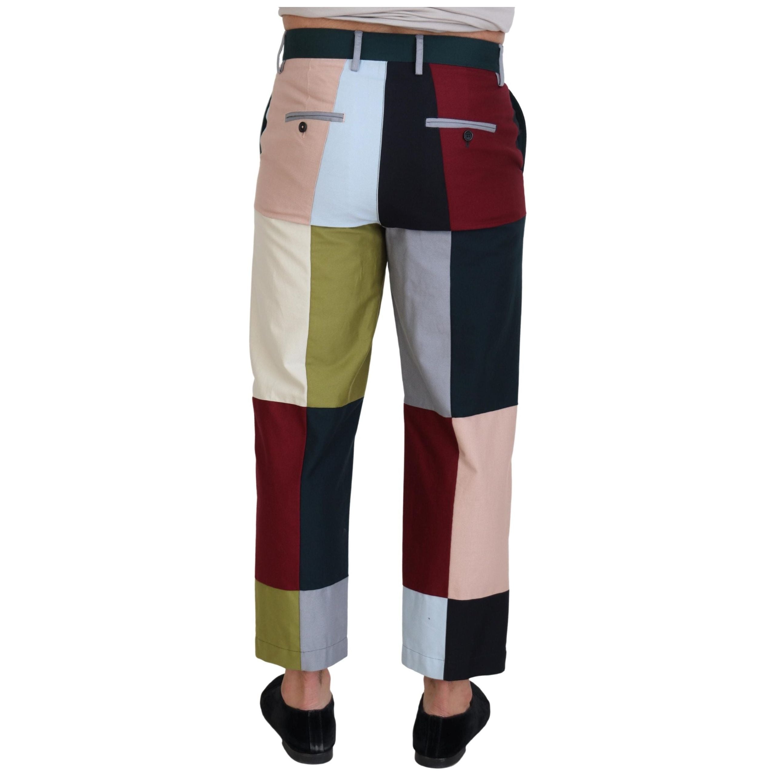 Dolce & Gabbana Multicolor Cotton Patchwork Pants Deluxe