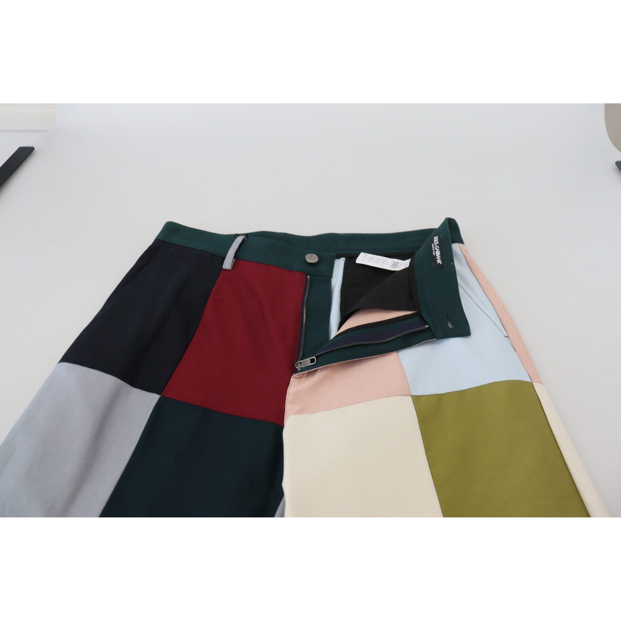 Dolce & Gabbana Multicolor Cotton Patchwork Pants Deluxe