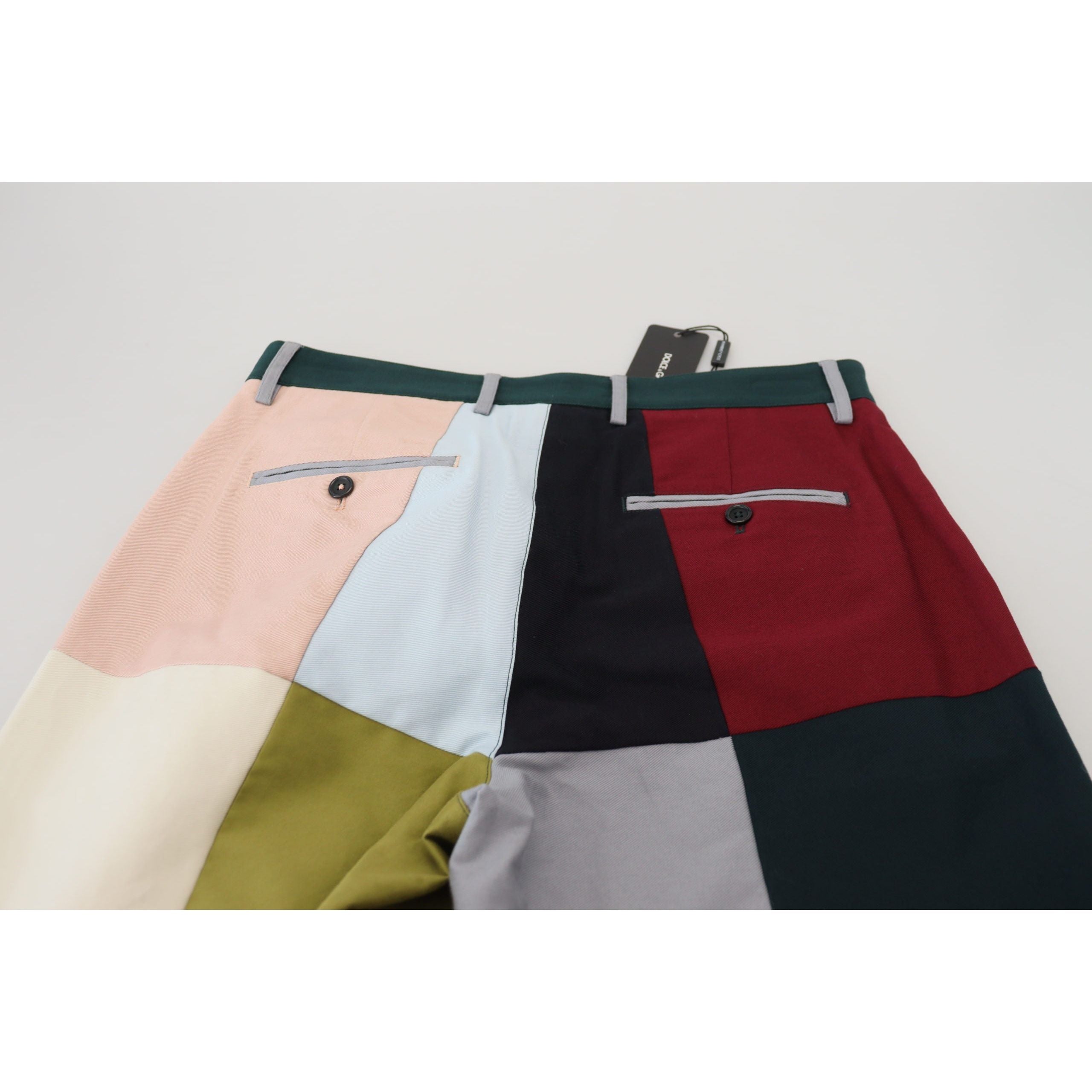 Dolce & Gabbana Multicolor Cotton Patchwork Pants Deluxe