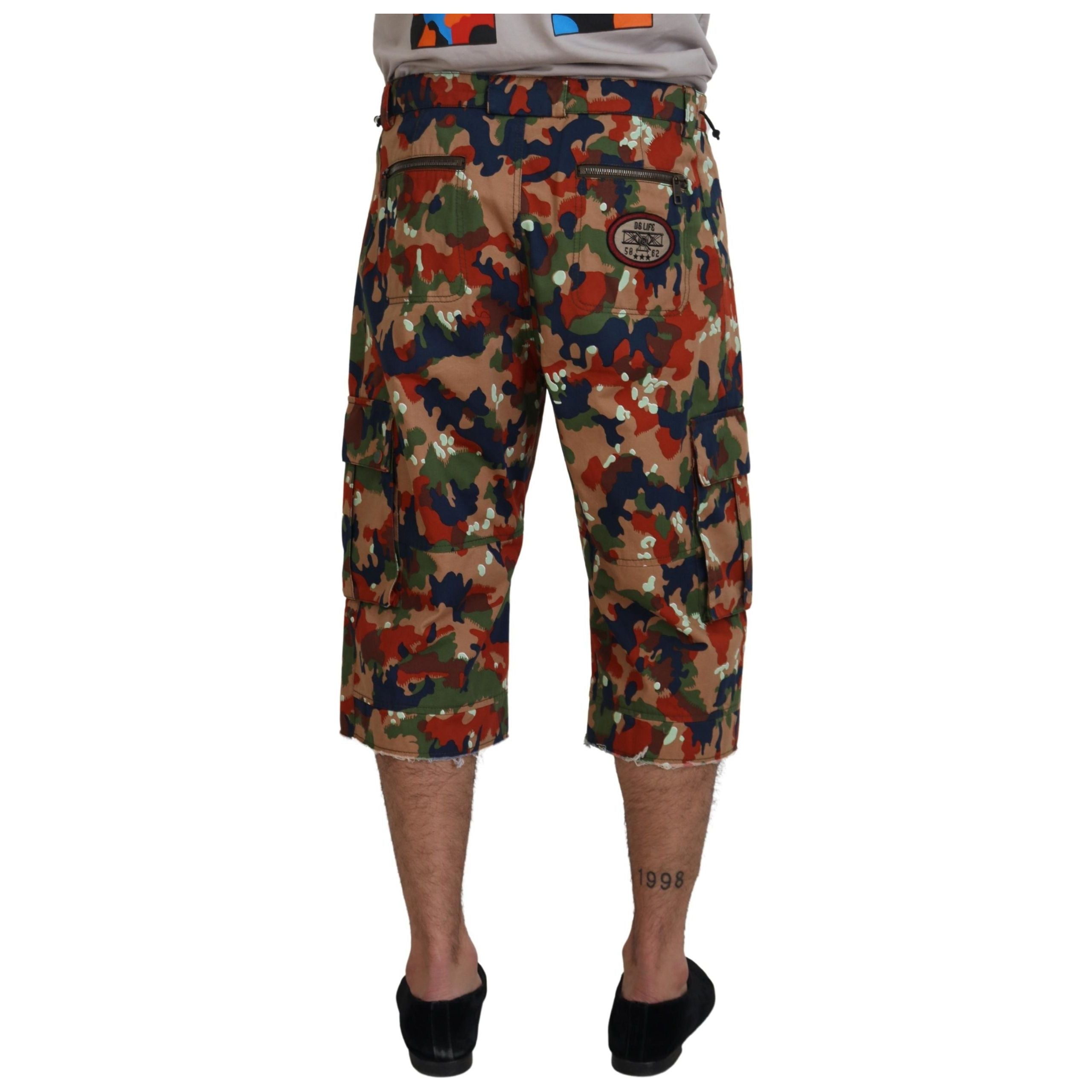 Dolce & Gabbana Multicolor Cotton Cargo Shorts