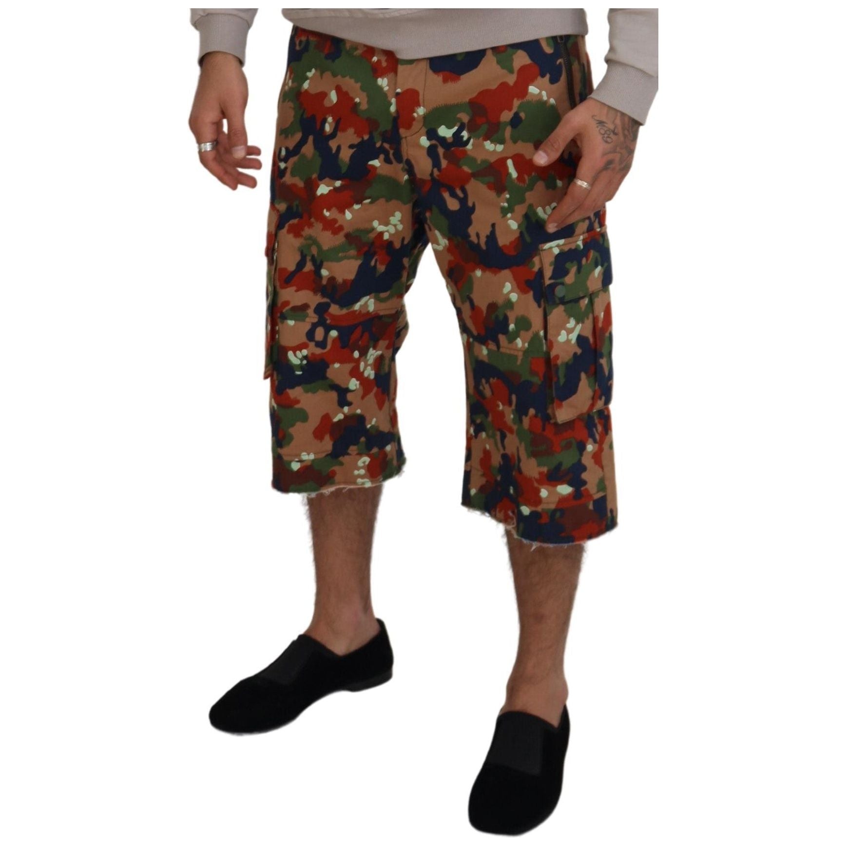 Dolce & Gabbana Multicolor Cotton Cargo Shorts