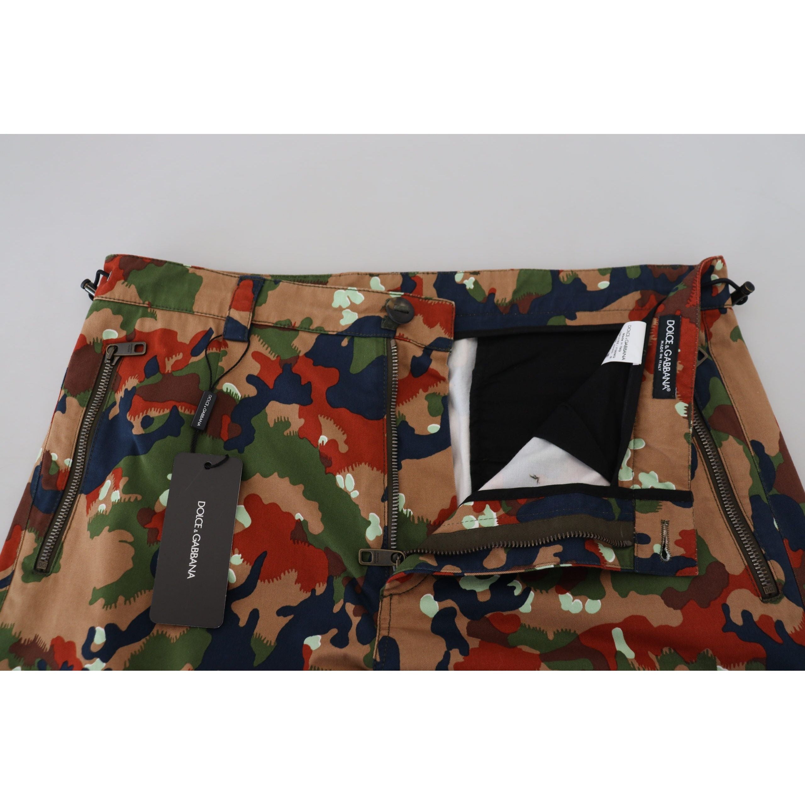 Dolce & Gabbana Multicolor Cotton Cargo Shorts