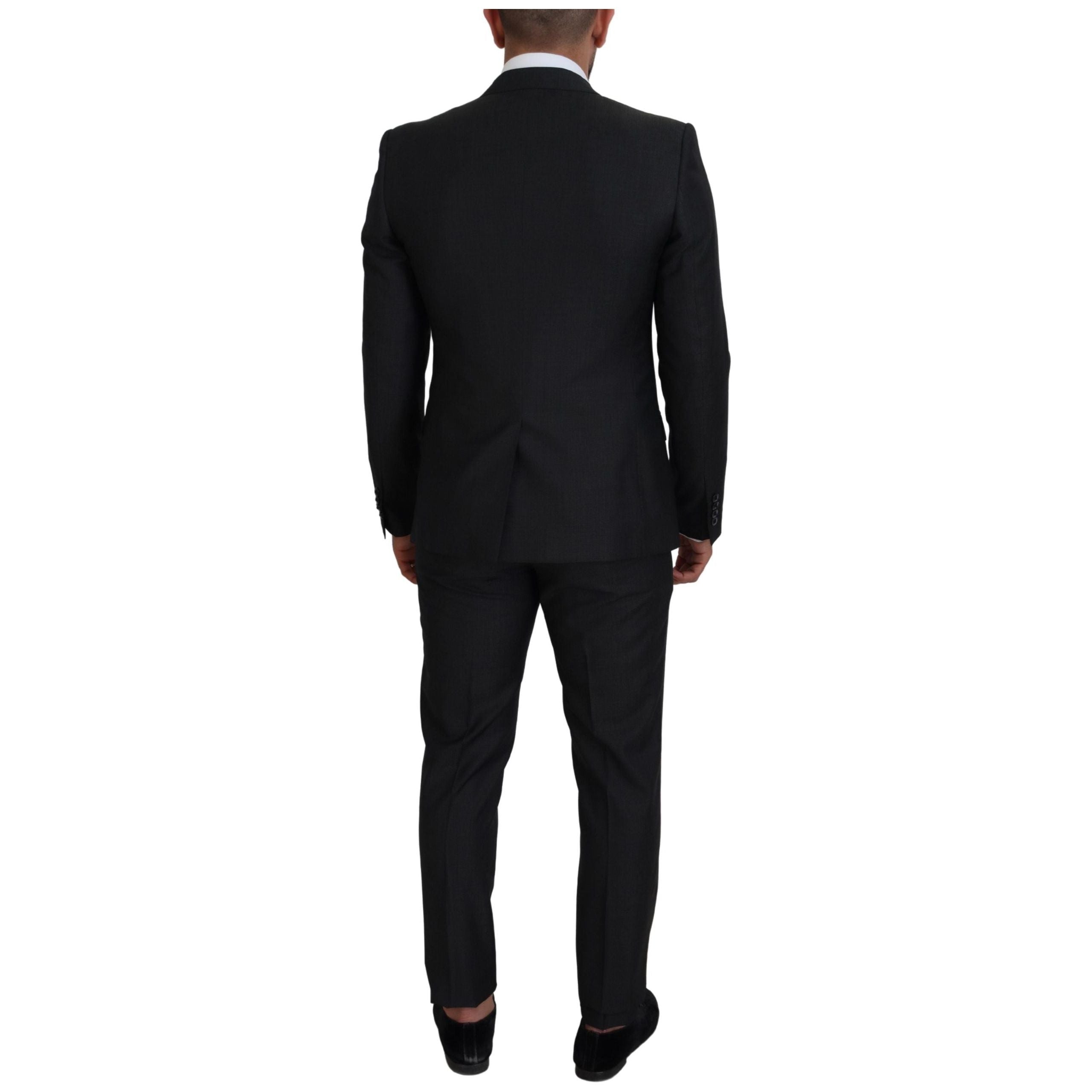 Dolce & Gabbana Gray Wool Silk Three-Piece Suit
