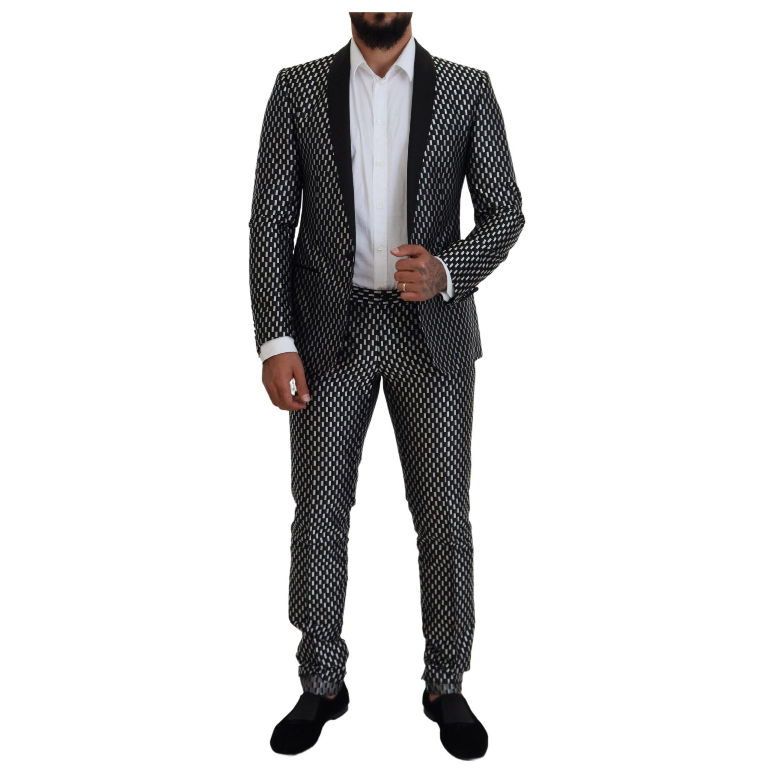 Dolce & Gabbana Black Silk Blend Slim Fit Suit