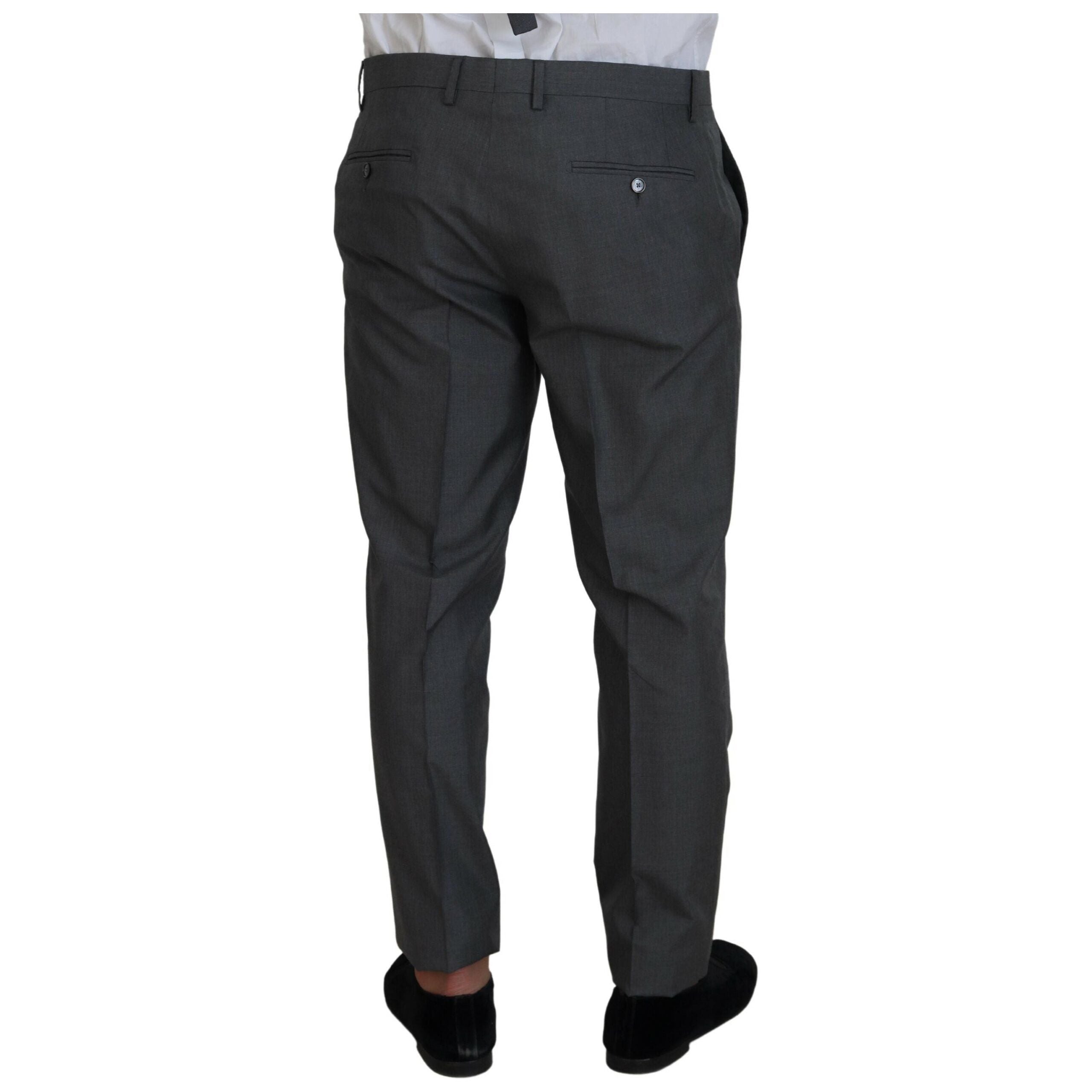 Dolce & Gabbana Silver Silk Three-Piece Suit