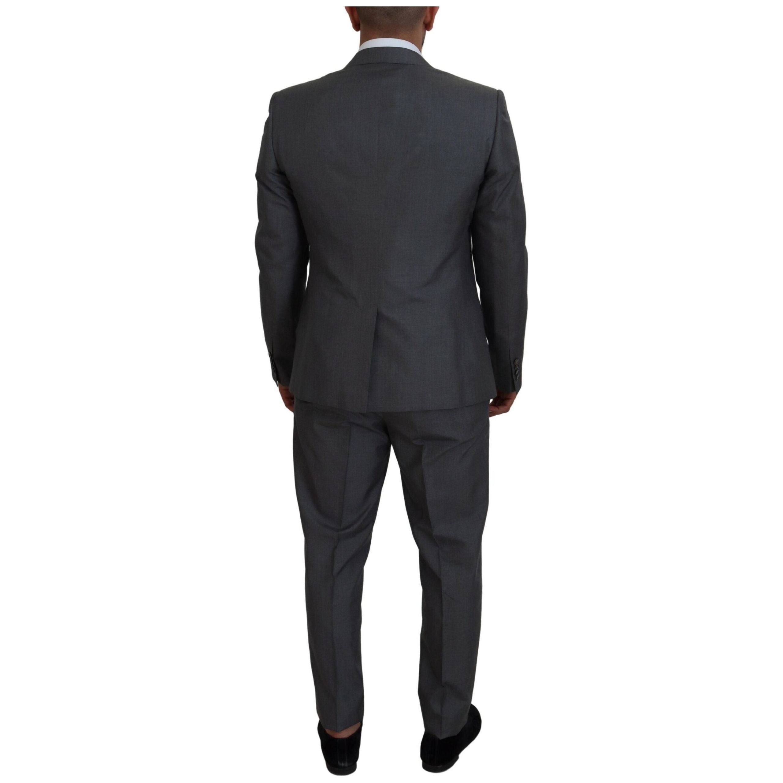 Dolce & Gabbana Silver Silk Three-Piece Suit