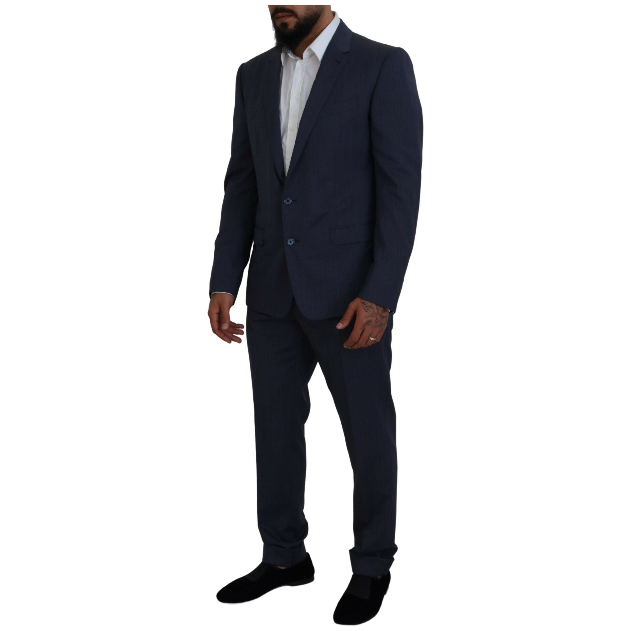 Dolce & Gabbana Blue Wool Martini Slim Fit Suit
