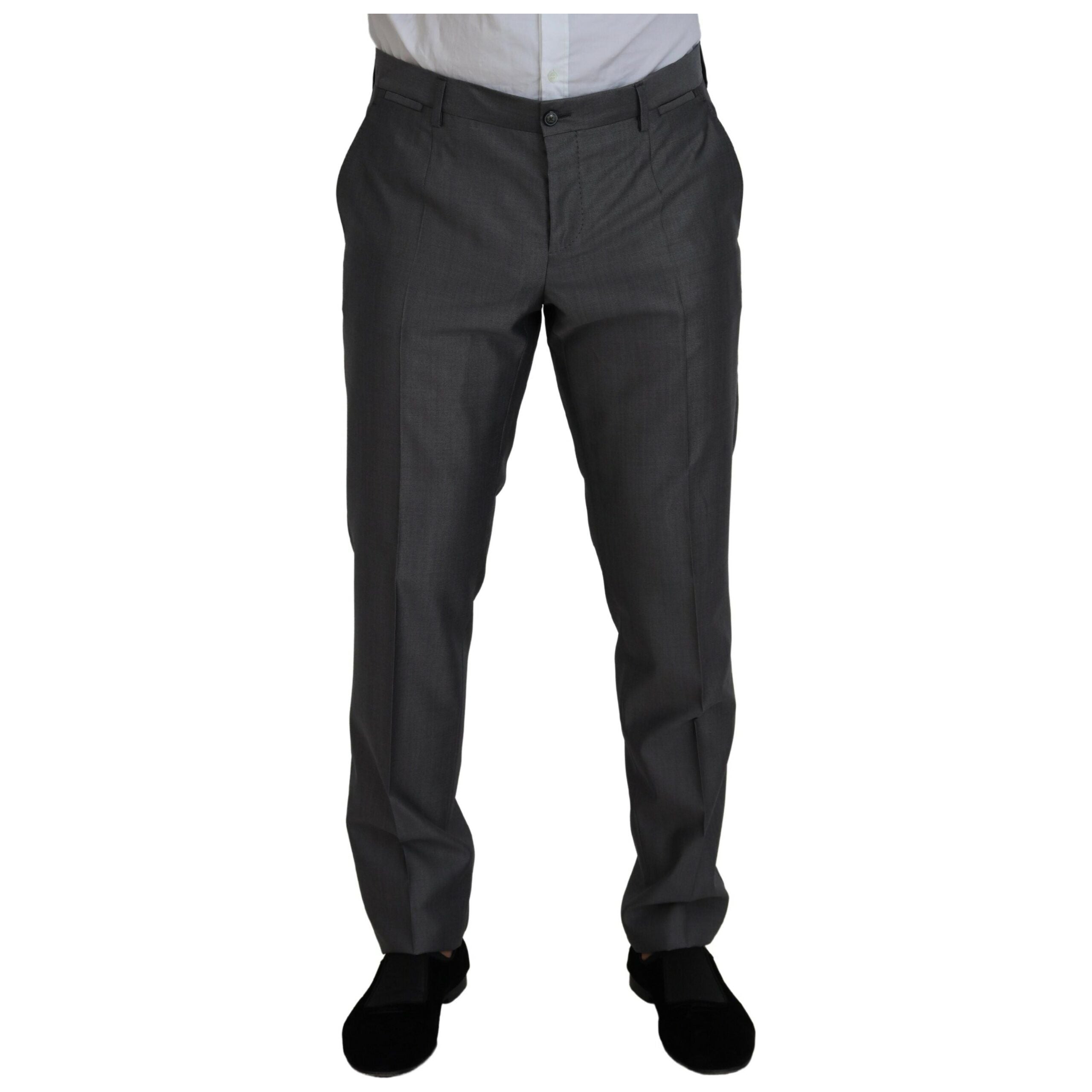 Dolce & Gabbana Gray Silk Wool Suit Ensemble