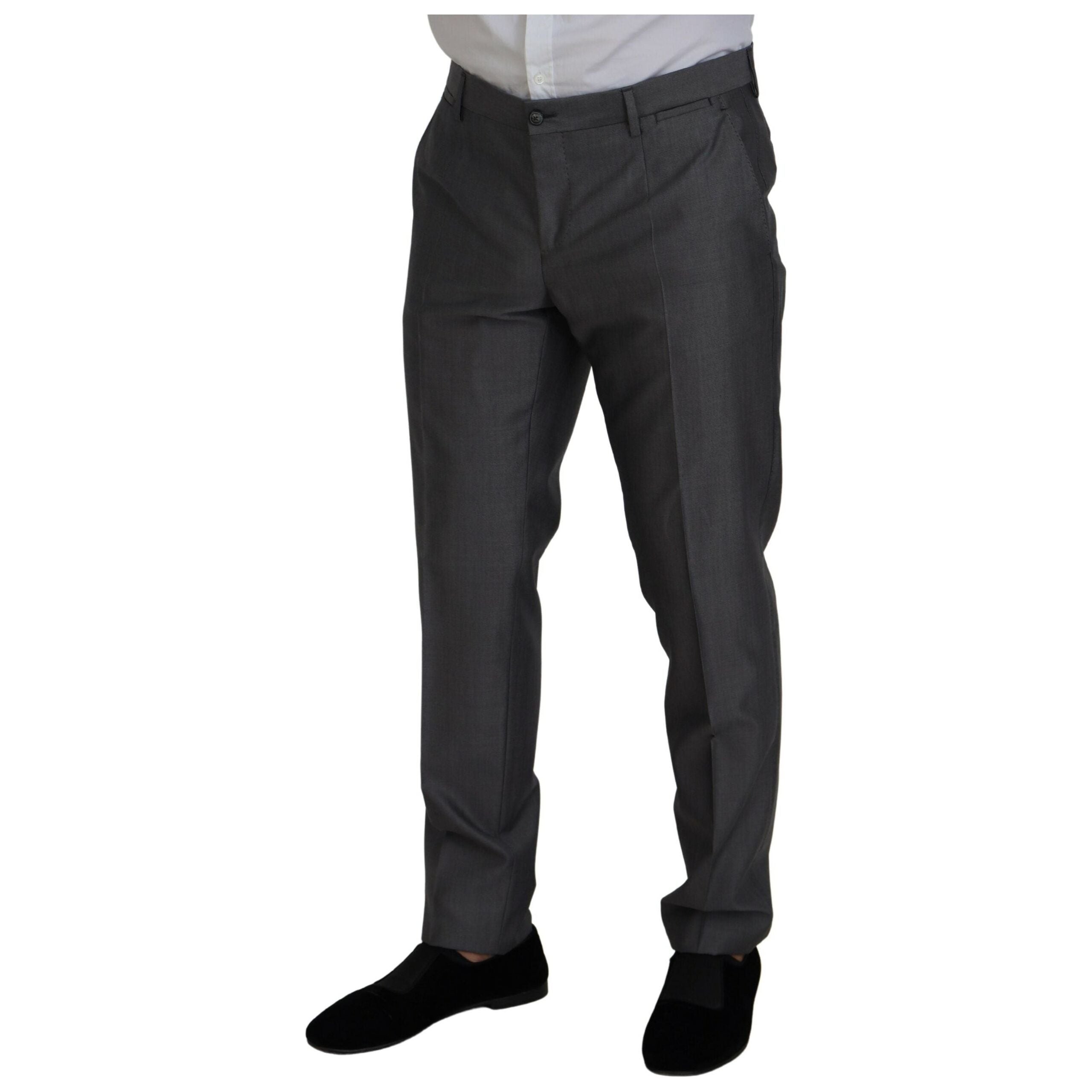 Dolce & Gabbana Gray Silk Wool Suit Ensemble