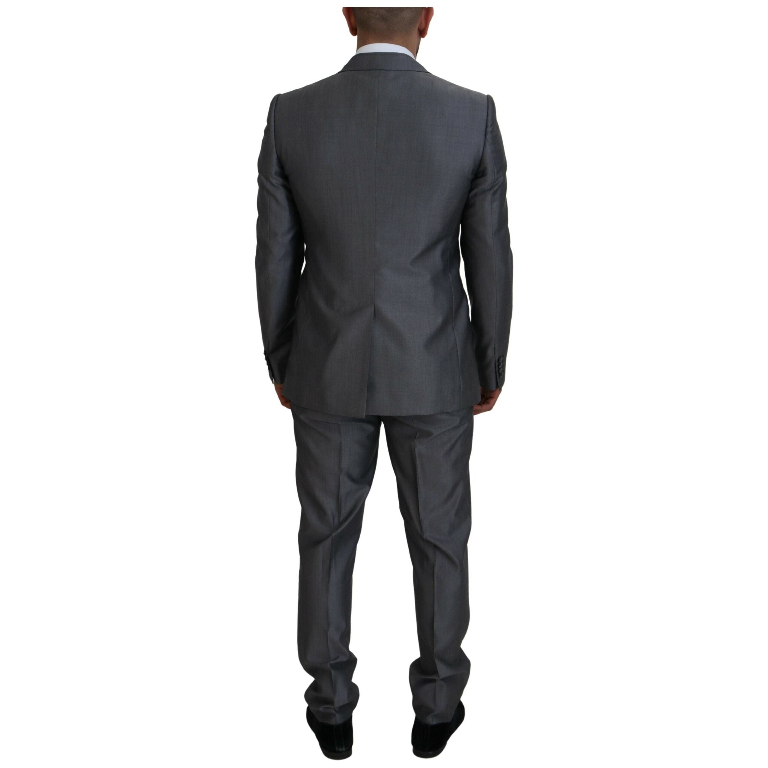 Dolce & Gabbana Gray Silk Wool Suit Ensemble