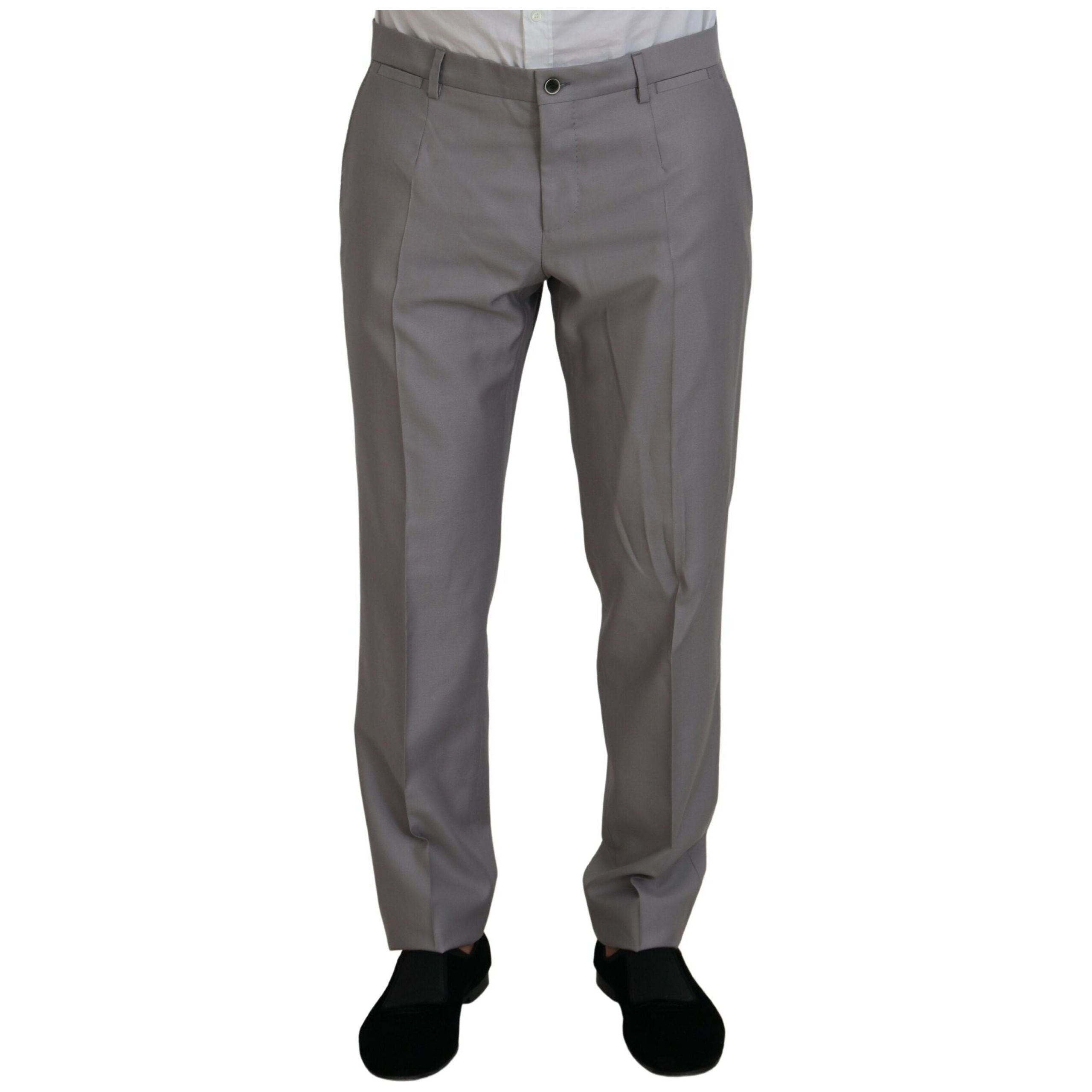 Dolce & Gabbana Silver Wool Three-Piece Suit