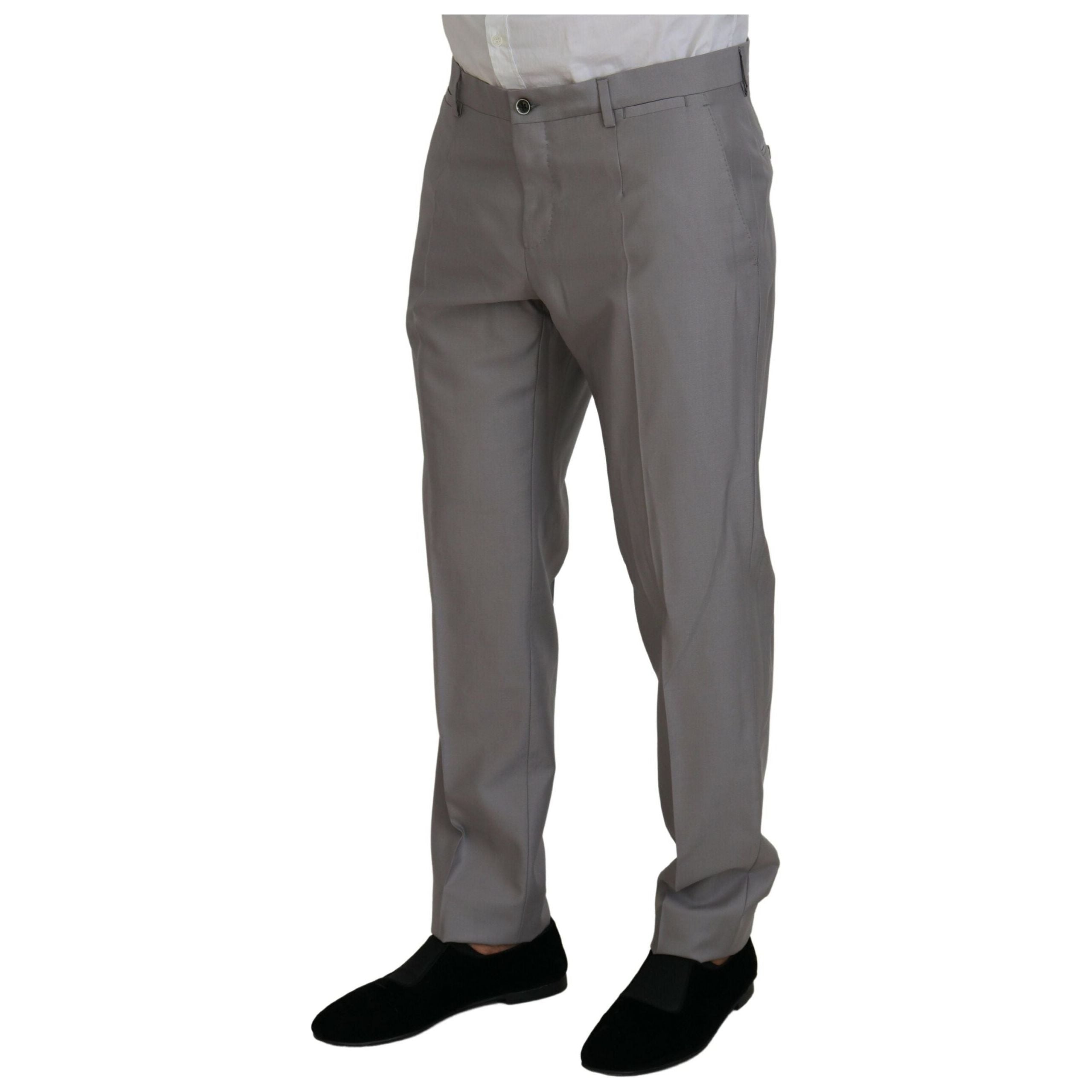 Dolce & Gabbana Silver Wool Three-Piece Suit