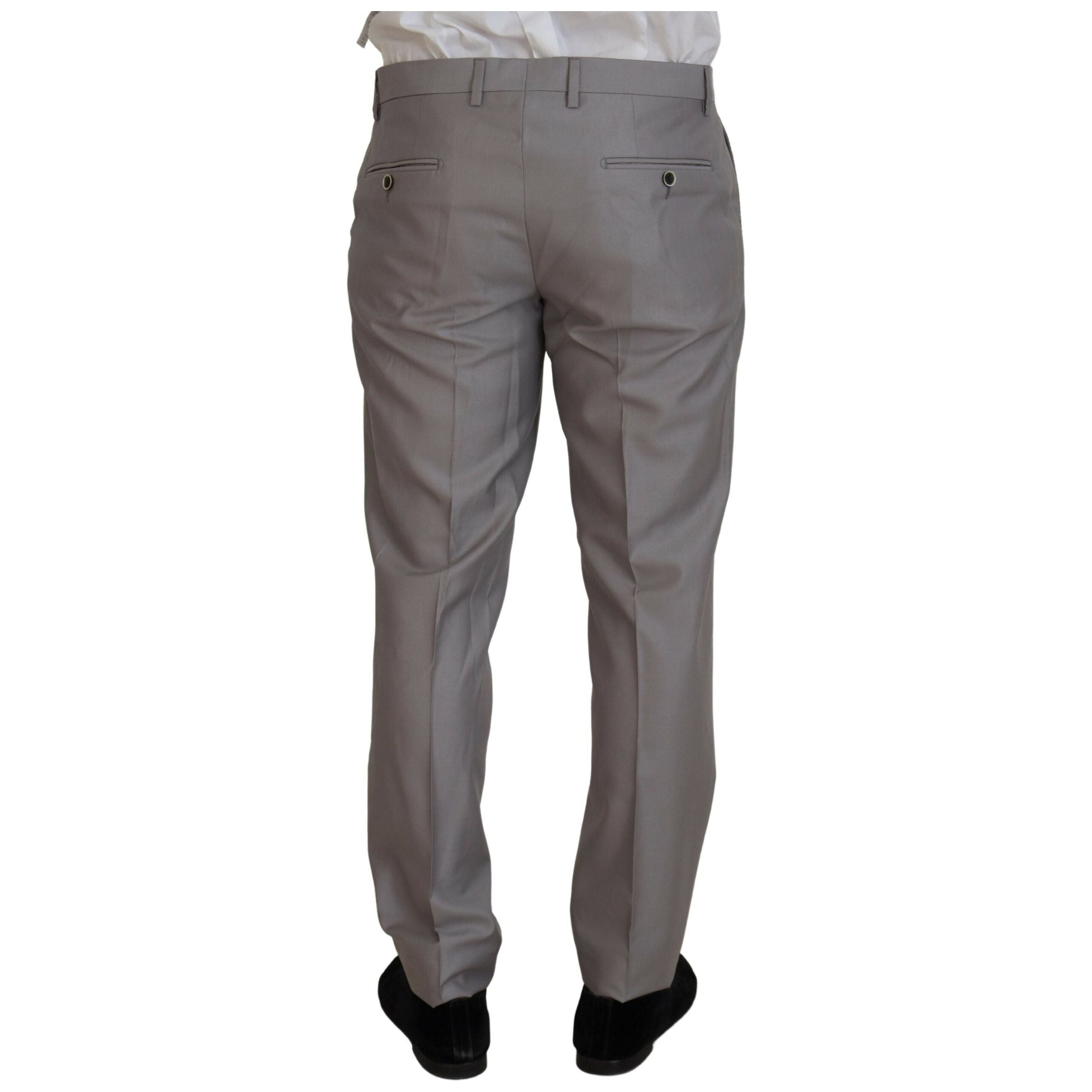 Dolce & Gabbana Silver Wool Three-Piece Suit