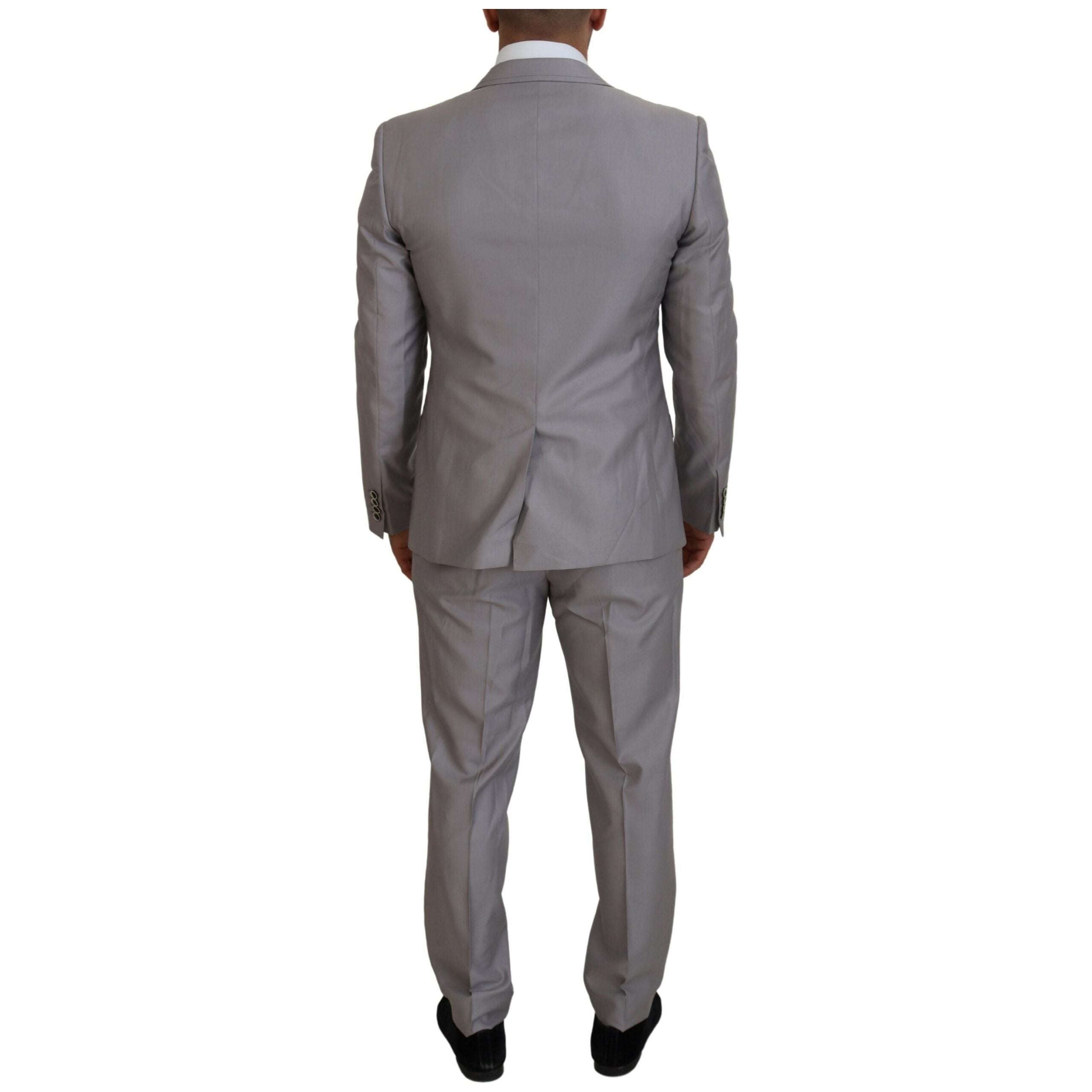 Dolce & Gabbana Silver Wool Three-Piece Suit