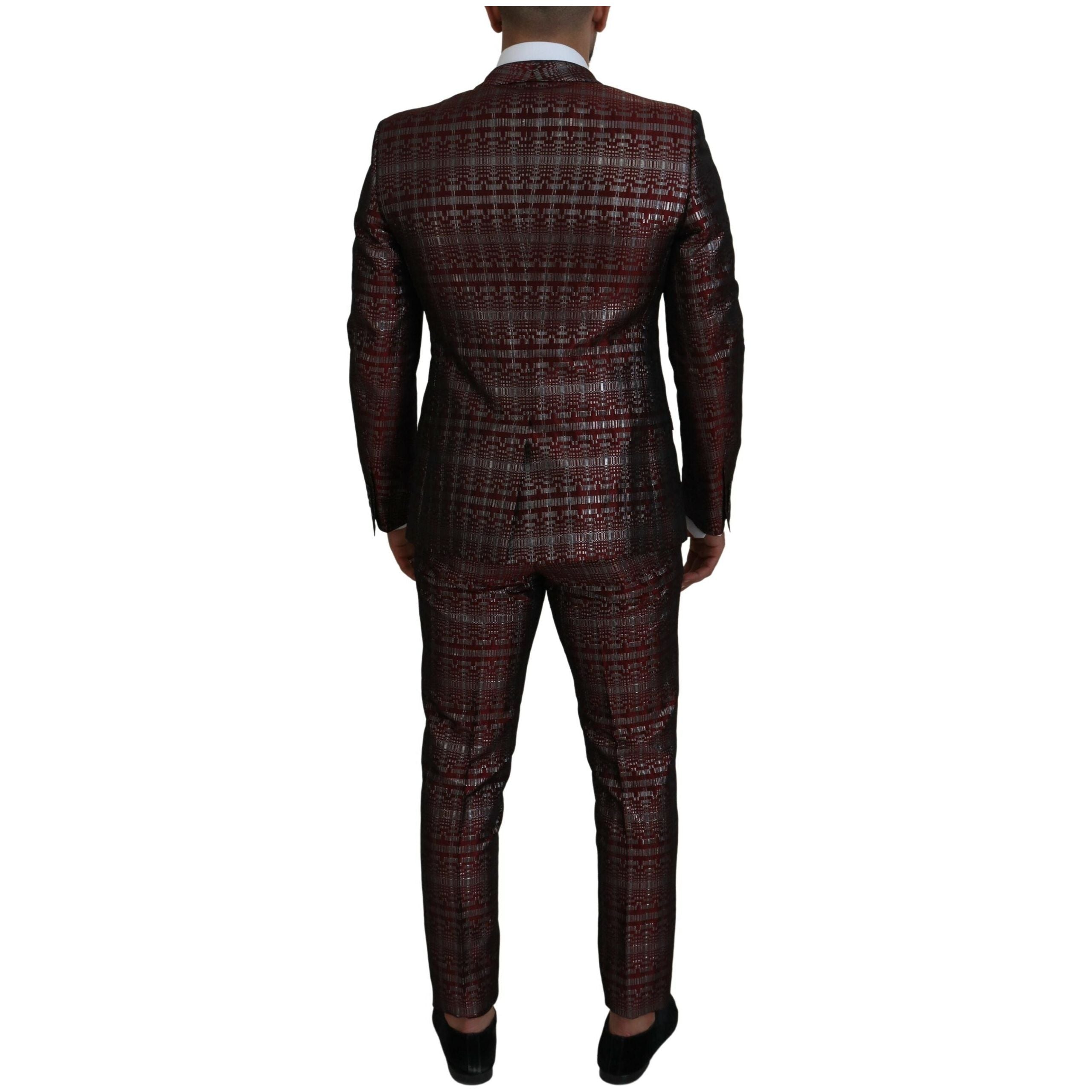 Dolce & Gabbana Bordeaux Fantasy Wool Suit