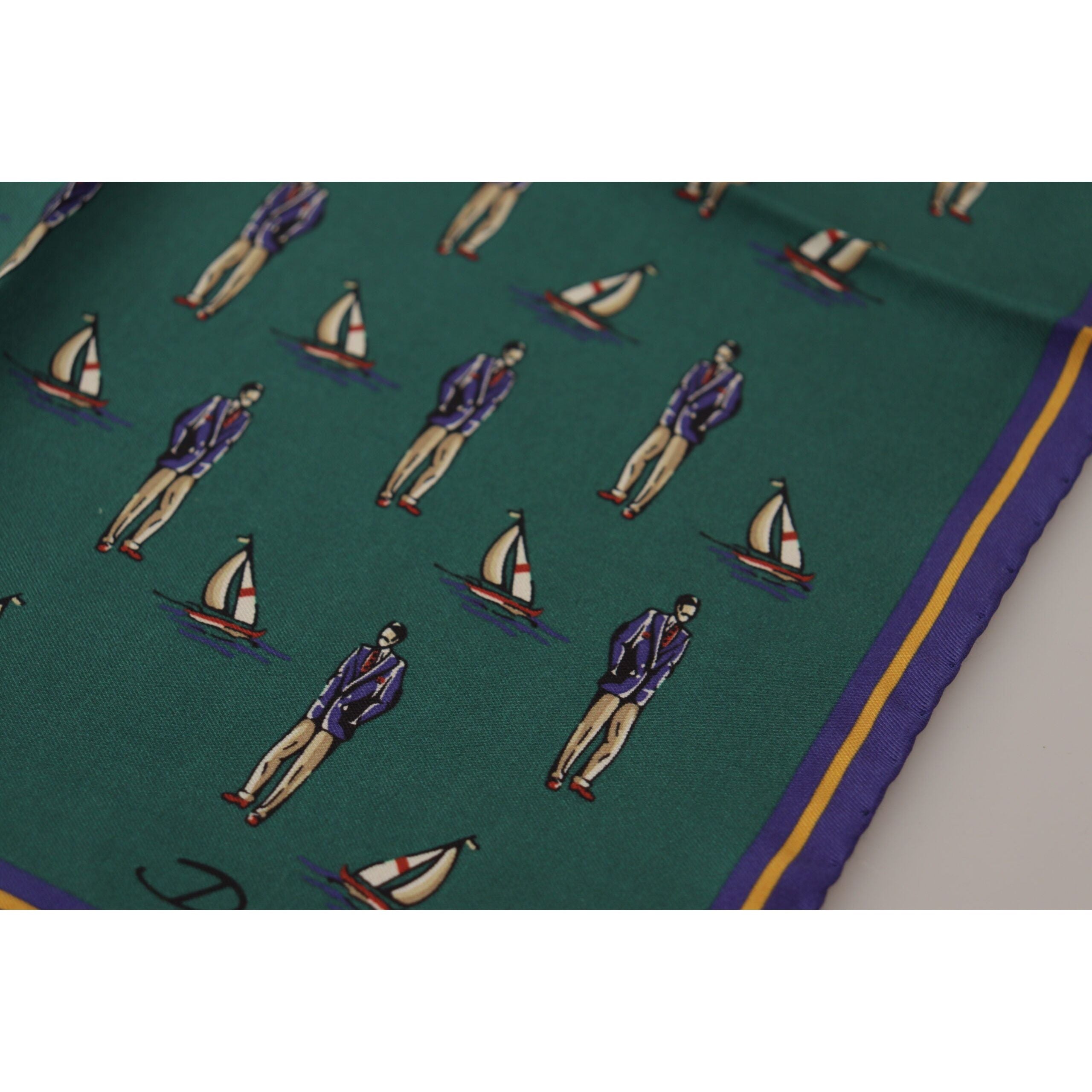 Dolce & Gabbana Green Silk Square Scarf