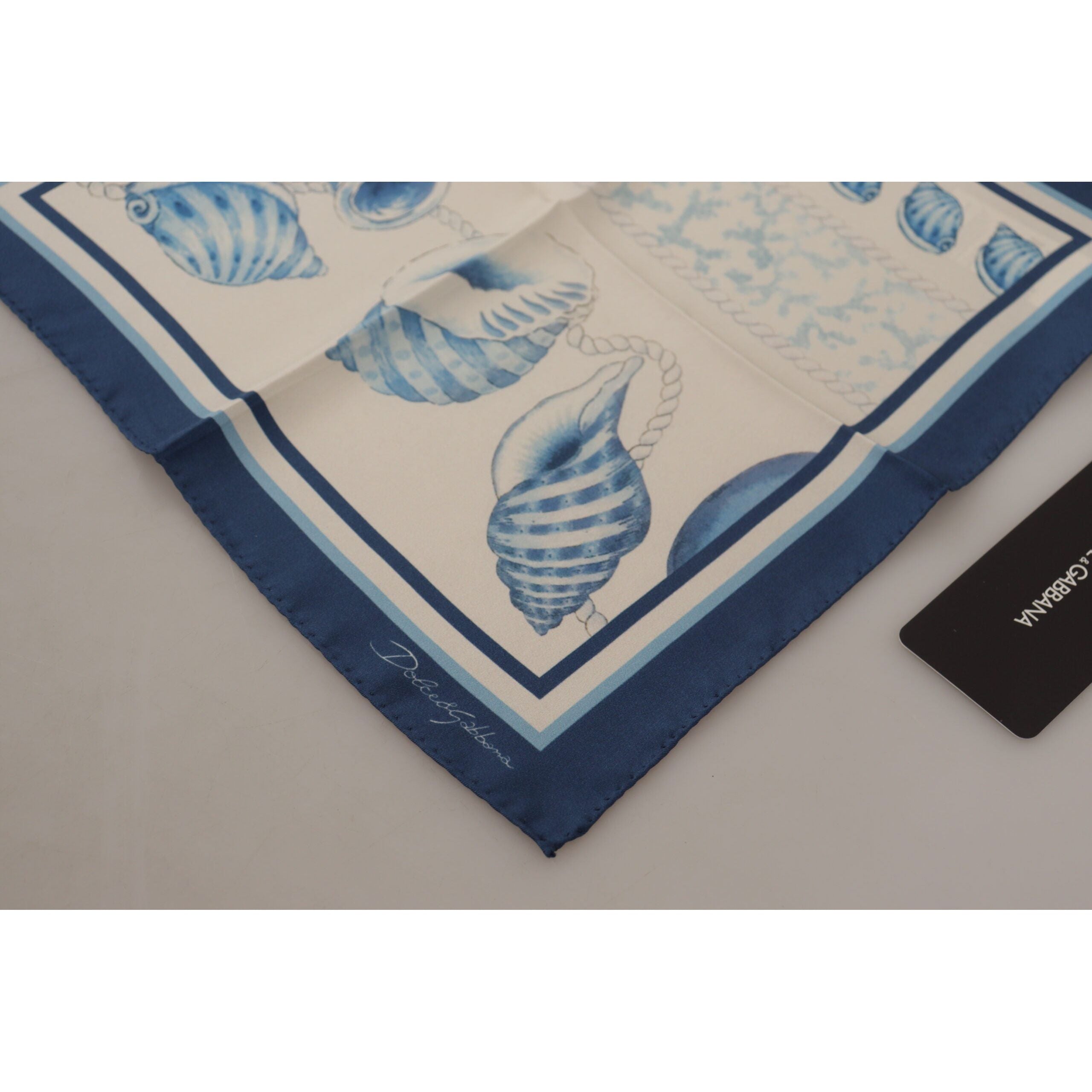 Dolce & Gabbana Blue Silk Square Scarf