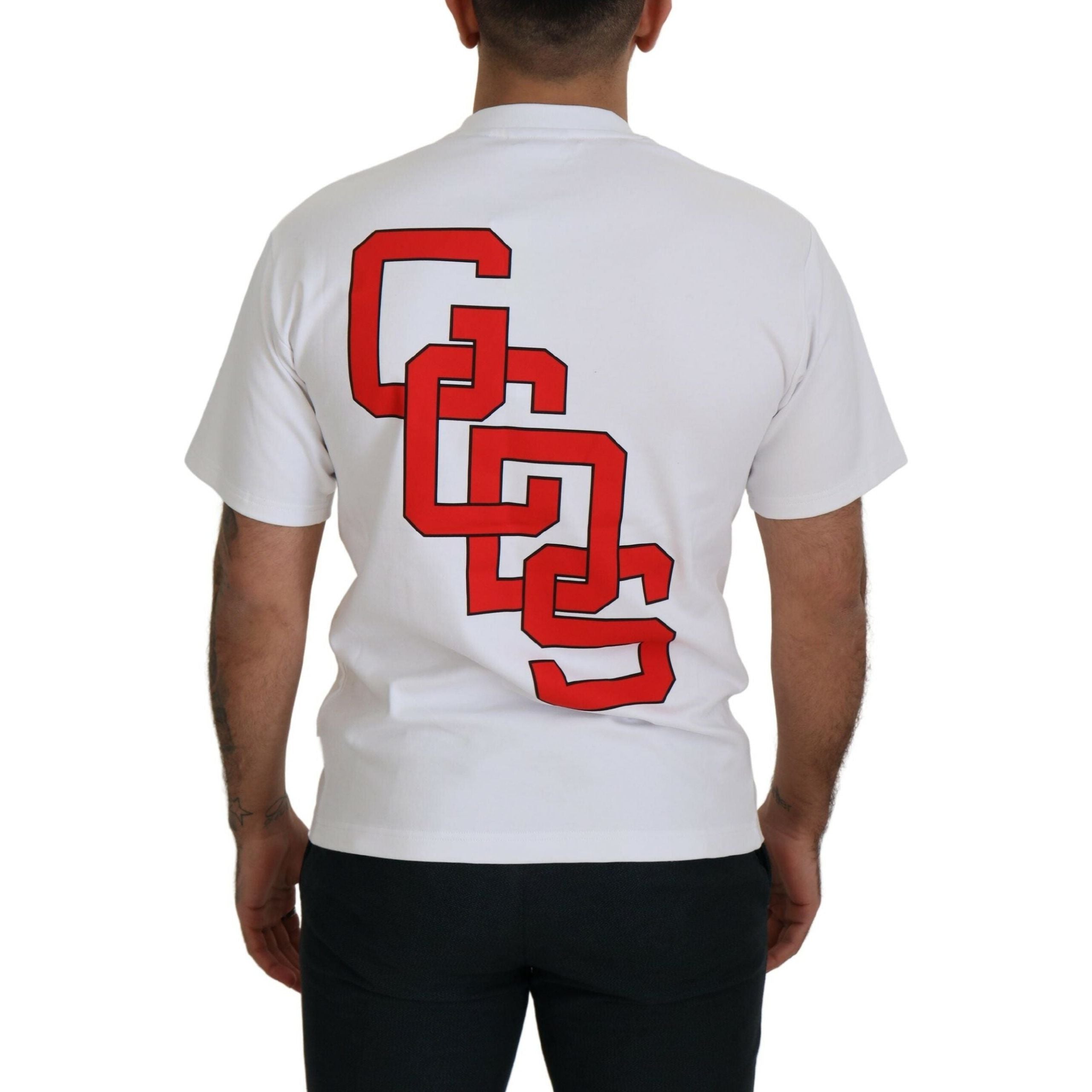 GCDS White Cotton Tee Stunning Authentic for Elevated Style