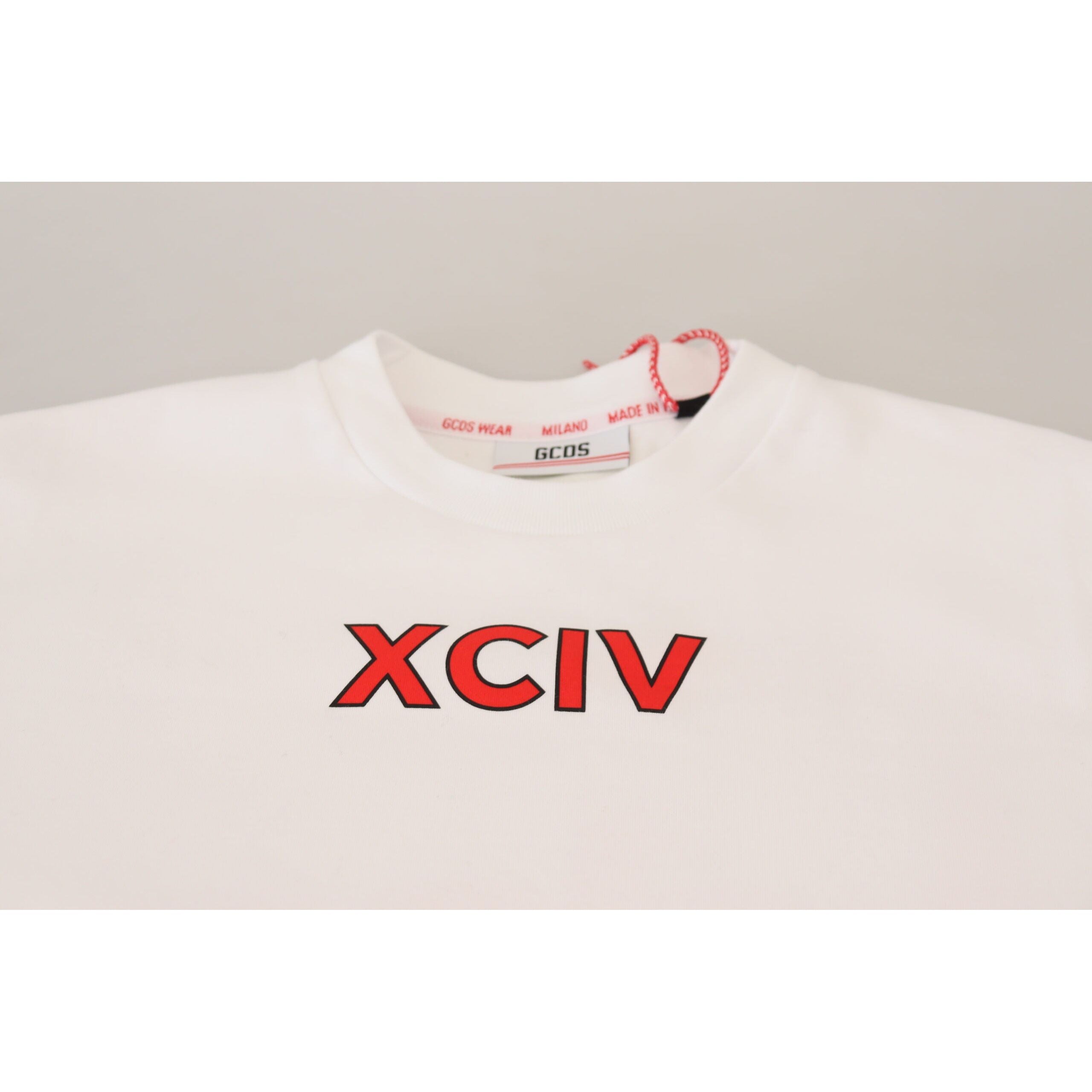GCDS White Cotton Tee Stunning Authentic for Elevated Style
