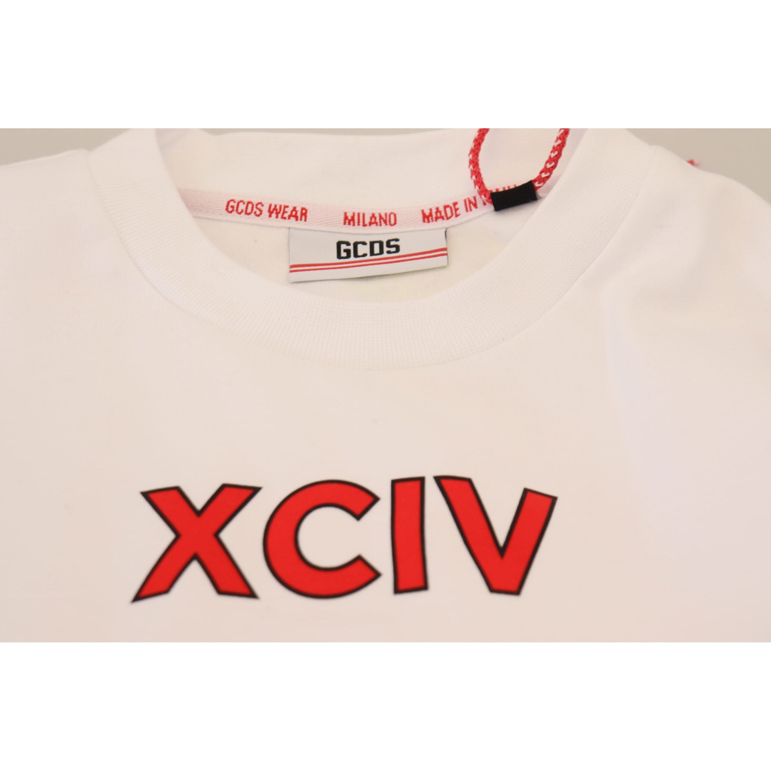 GCDS White Cotton Tee Stunning Authentic for Elevated Style