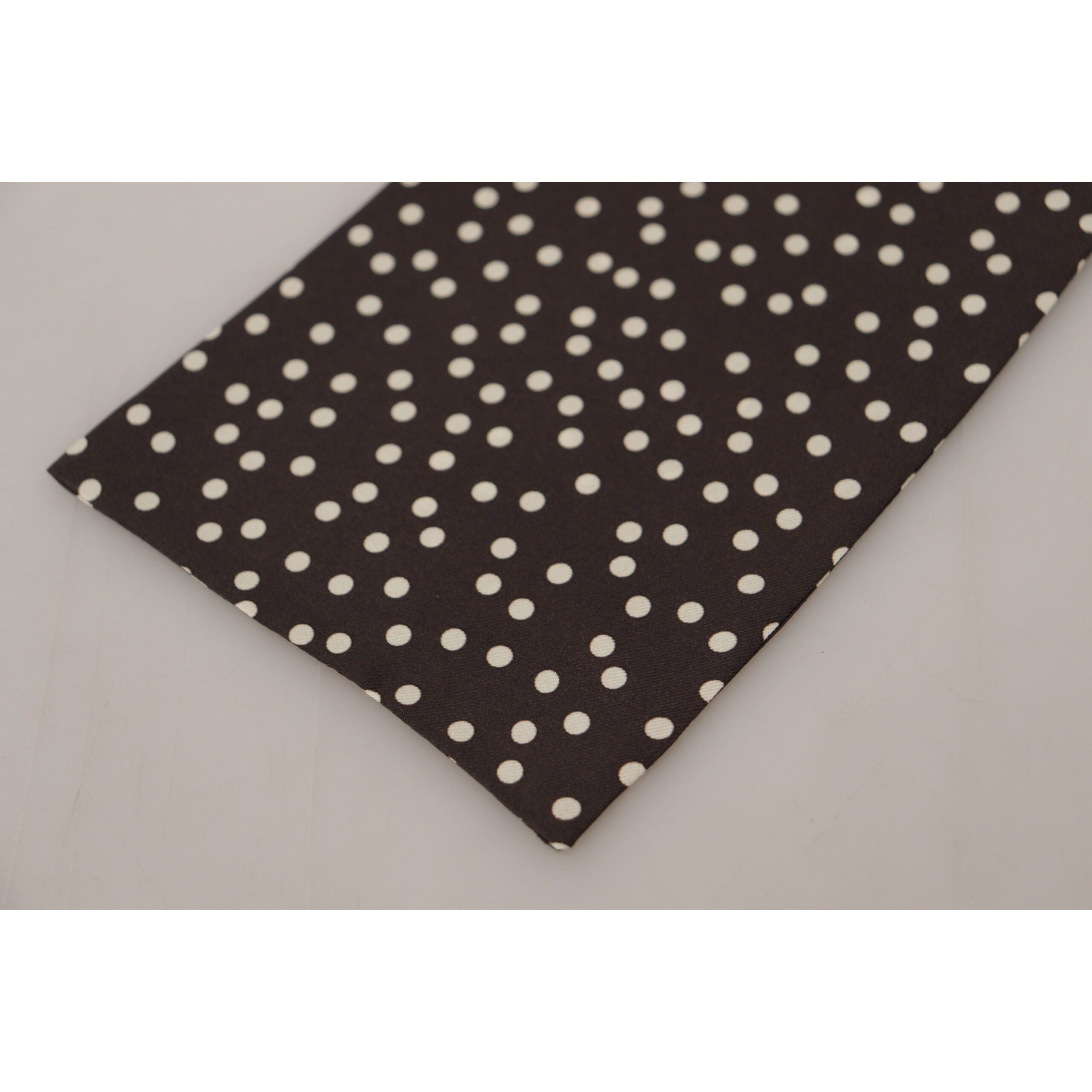 Dolce & Gabbana Navy Silk Polka Dot Scarf for Sophisticated Style