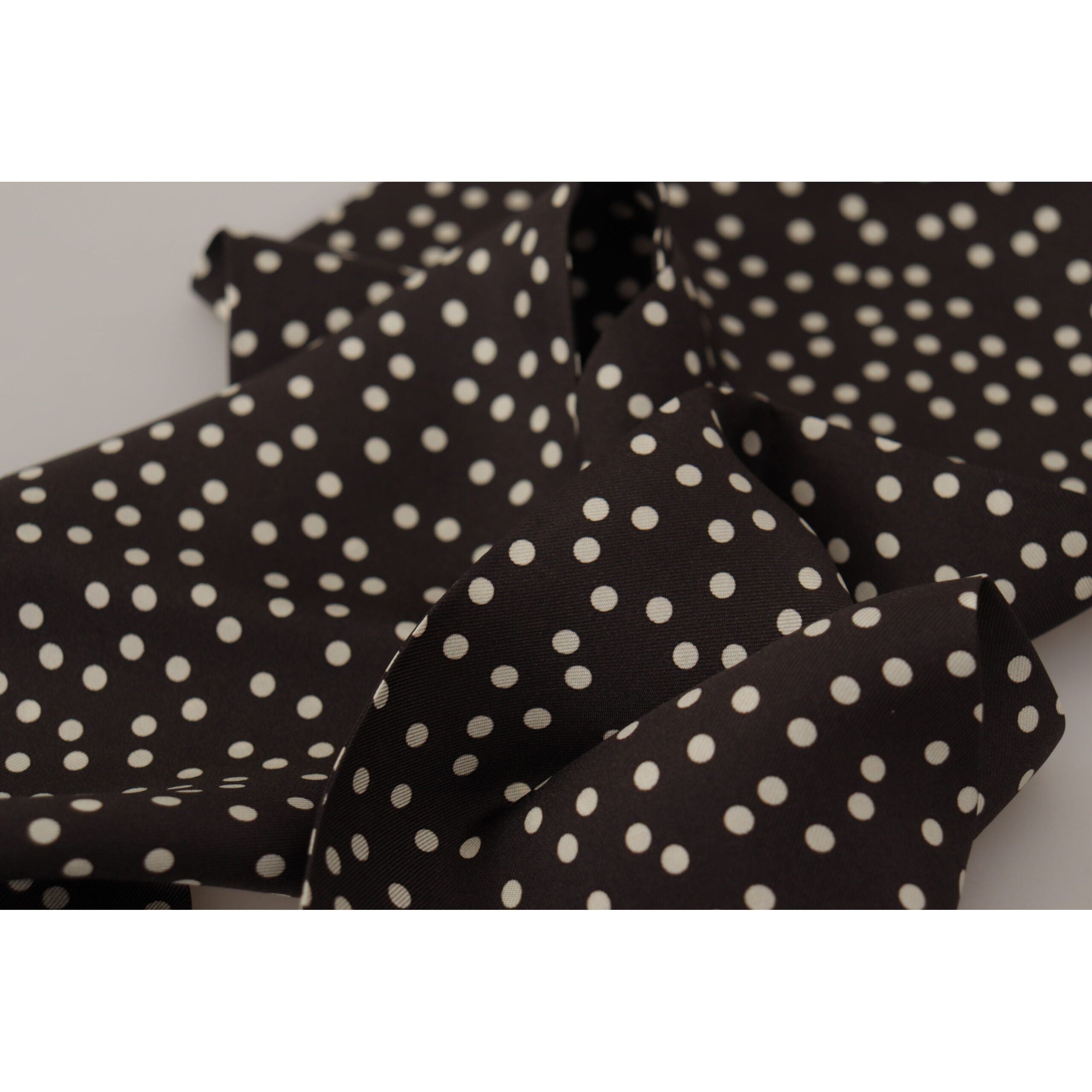 Dolce & Gabbana Navy Silk Polka Dot Scarf for Sophisticated Style